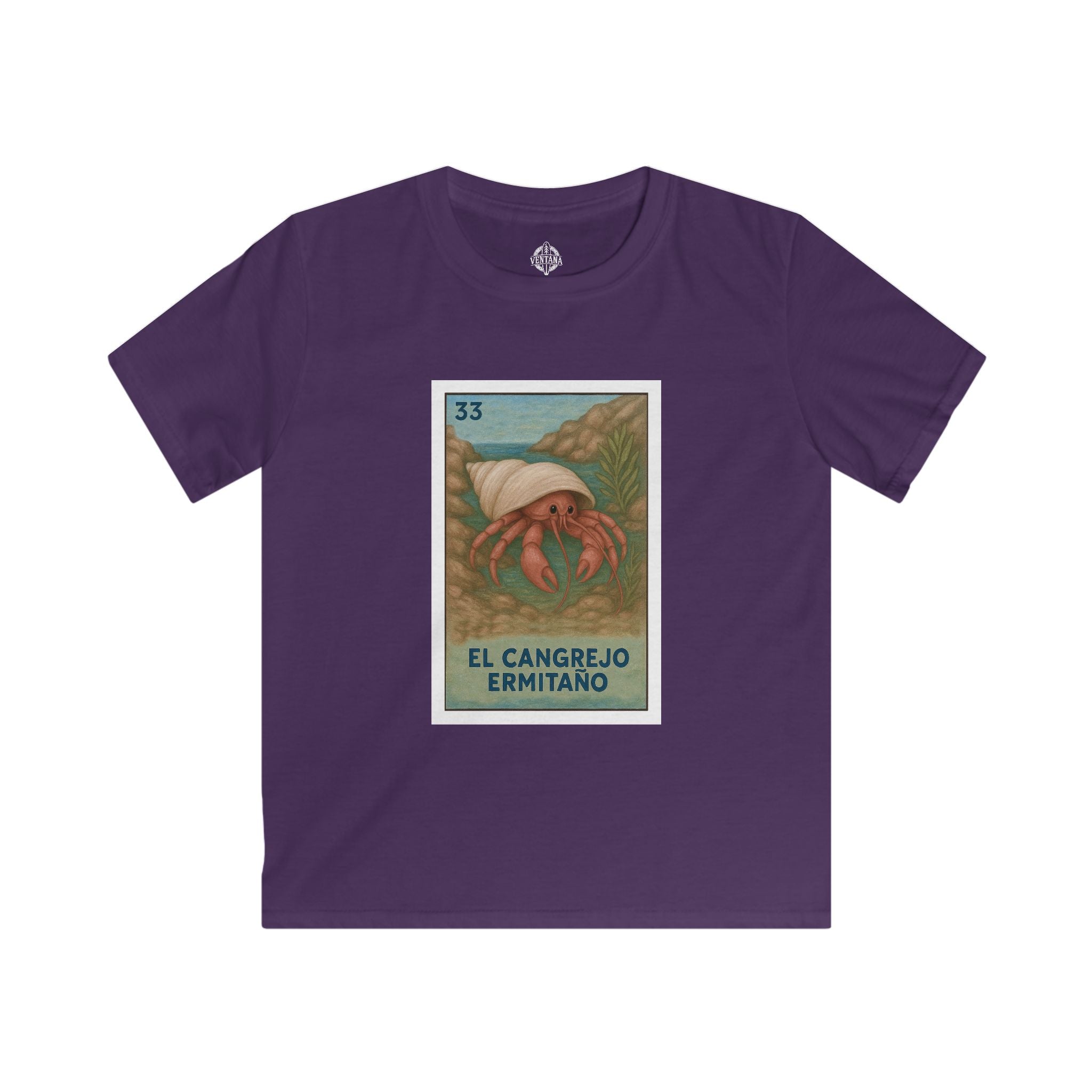 Hermit Crab Lotería Kids - Soft Style U.S. Cotton T-Shirt (El Cangrejo Ermitaño)