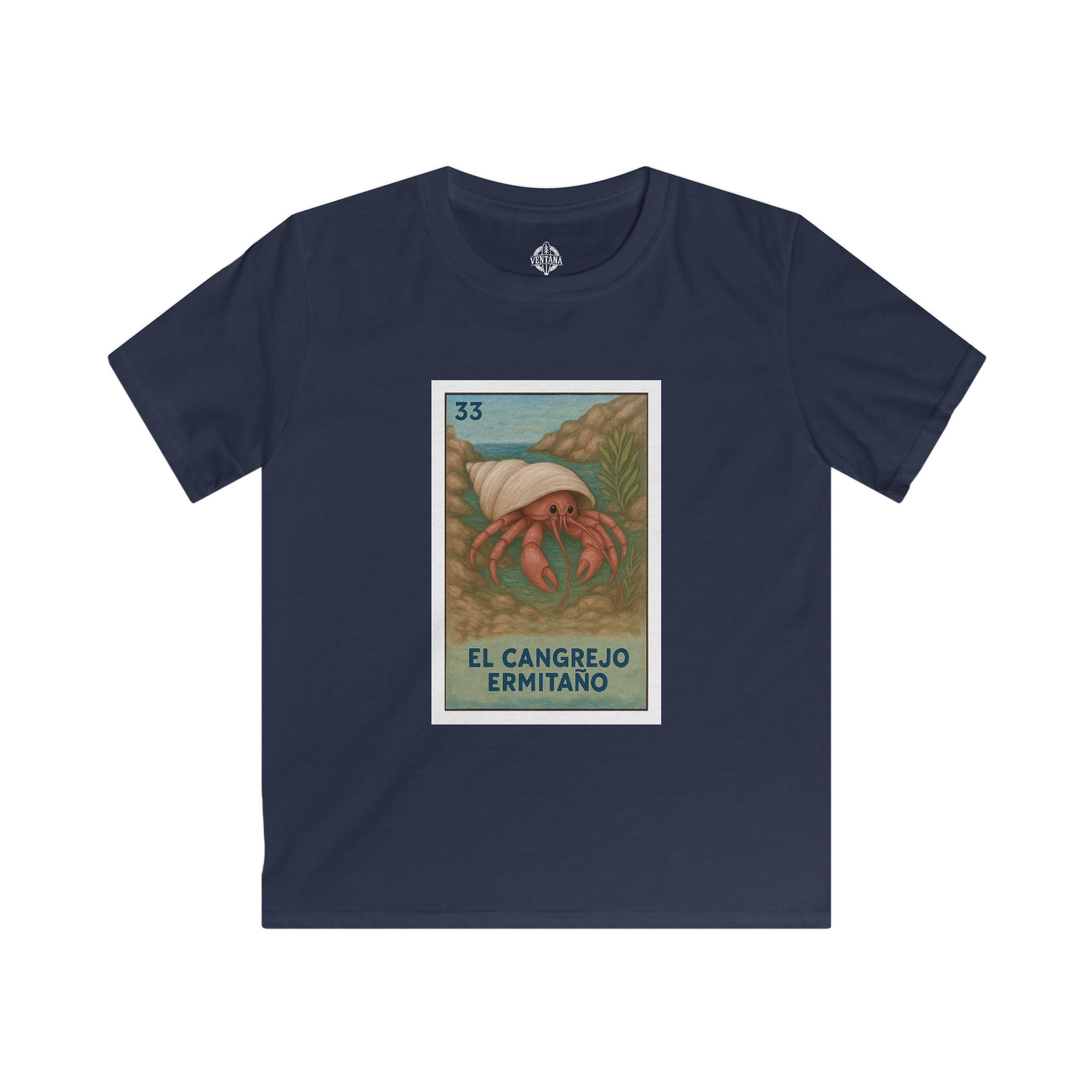 Hermit Crab Lotería Kids - Soft Style U.S. Cotton T-Shirt (El Cangrejo Ermitaño)