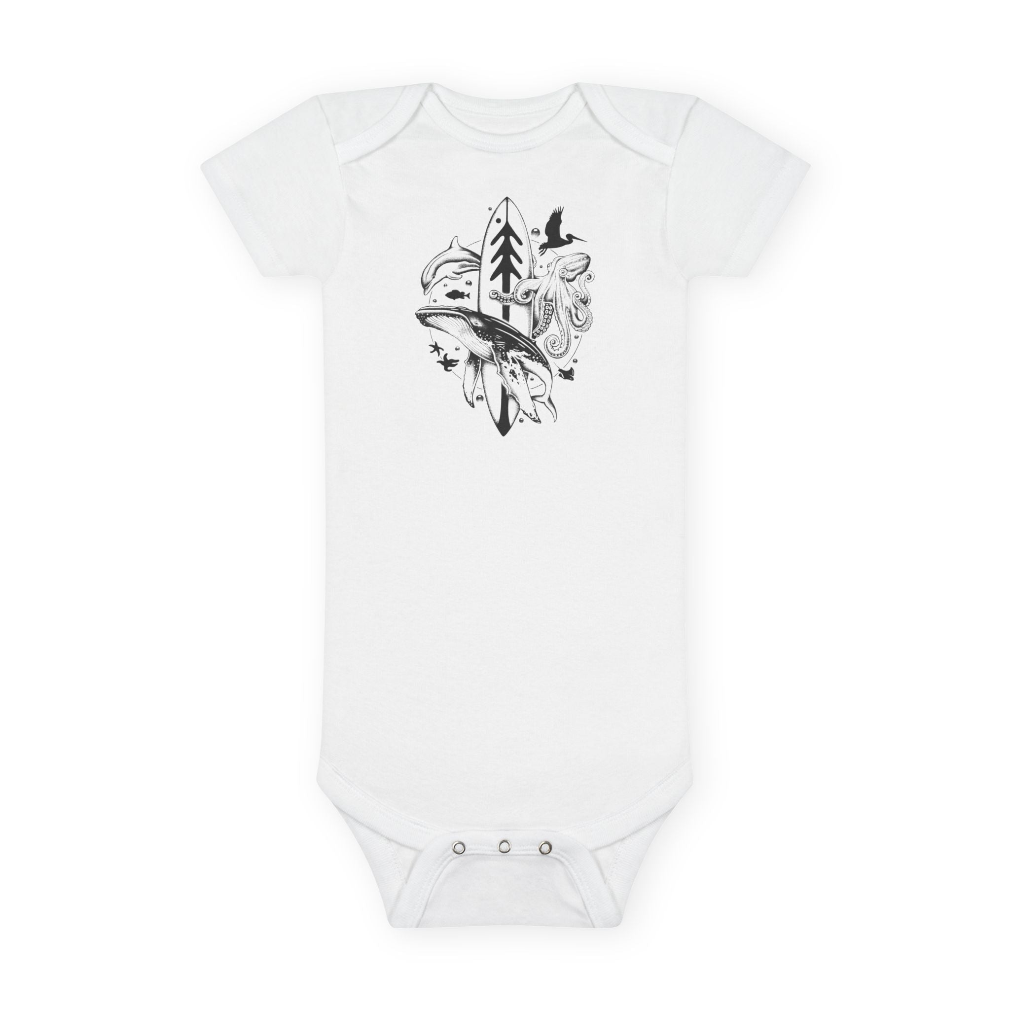 Ventana Monterey Bay by Thiago Bianchini - Baby Short Sleeve 100% Cotton Onesie