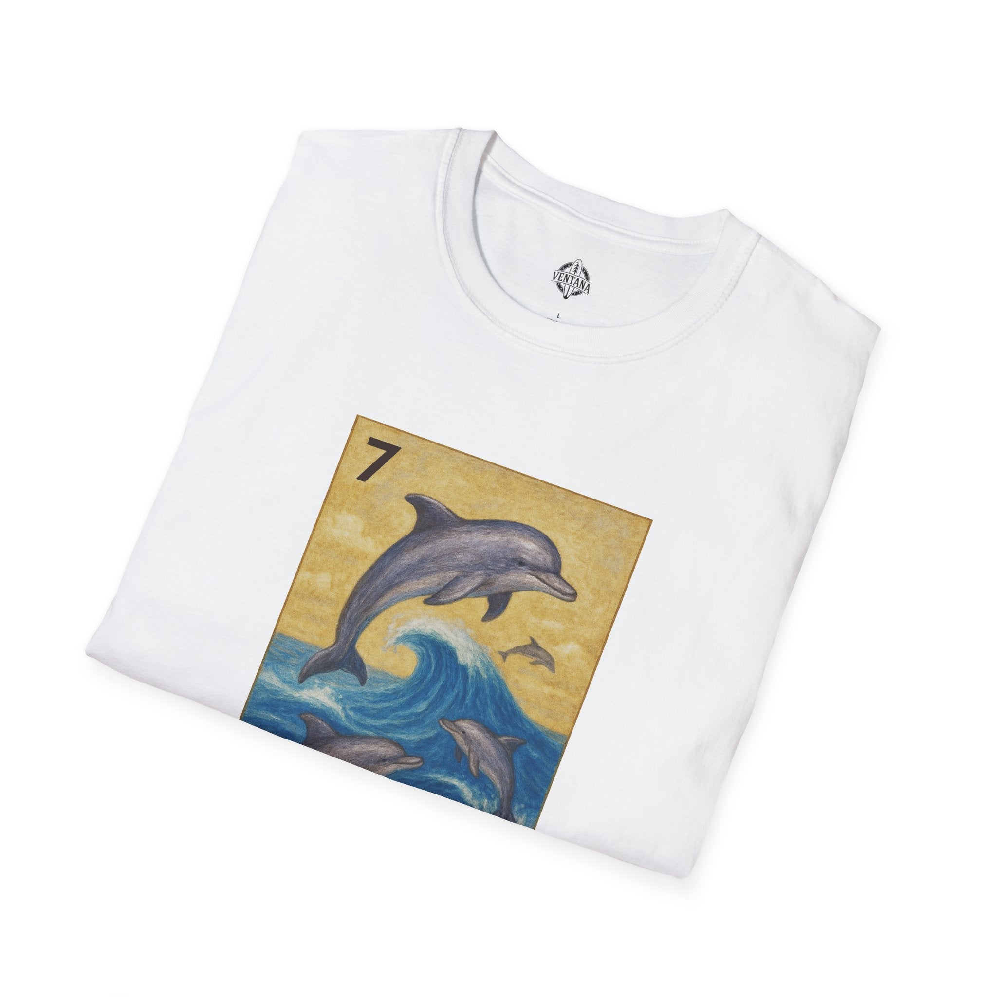 Dolphin Lotería Unisex - Soft Style U.S. Cotton T-Shirt (El Delfín)