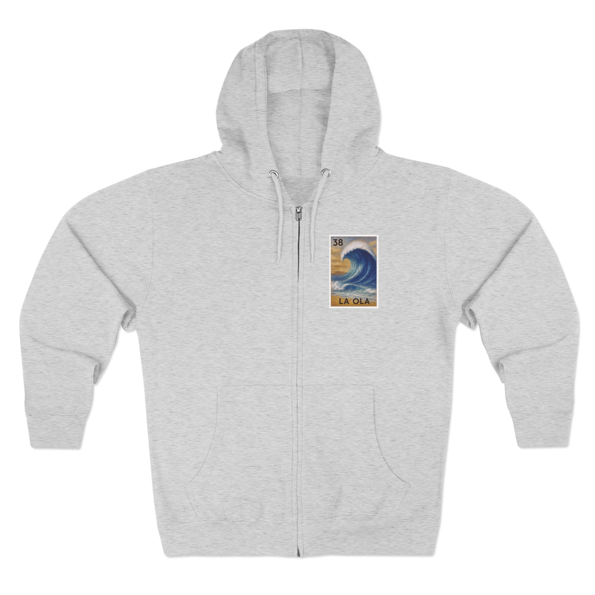 Wave Lotería Unisex - Zip Cotton Blend Fleece Hoodie (La Ola)