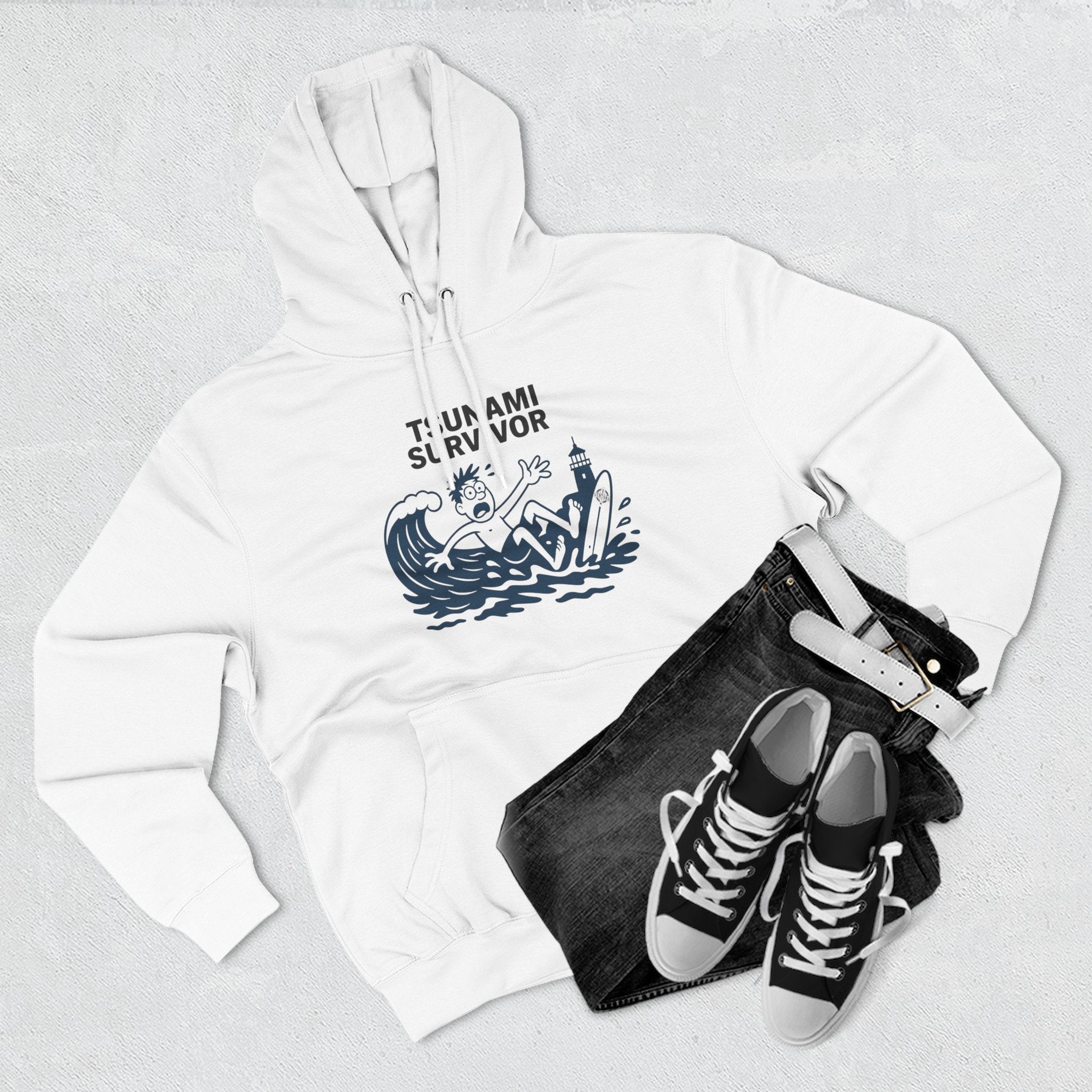 Tsunami Survivor Unisex - Pull-Over Cotton Blend Fleece Hoodie
