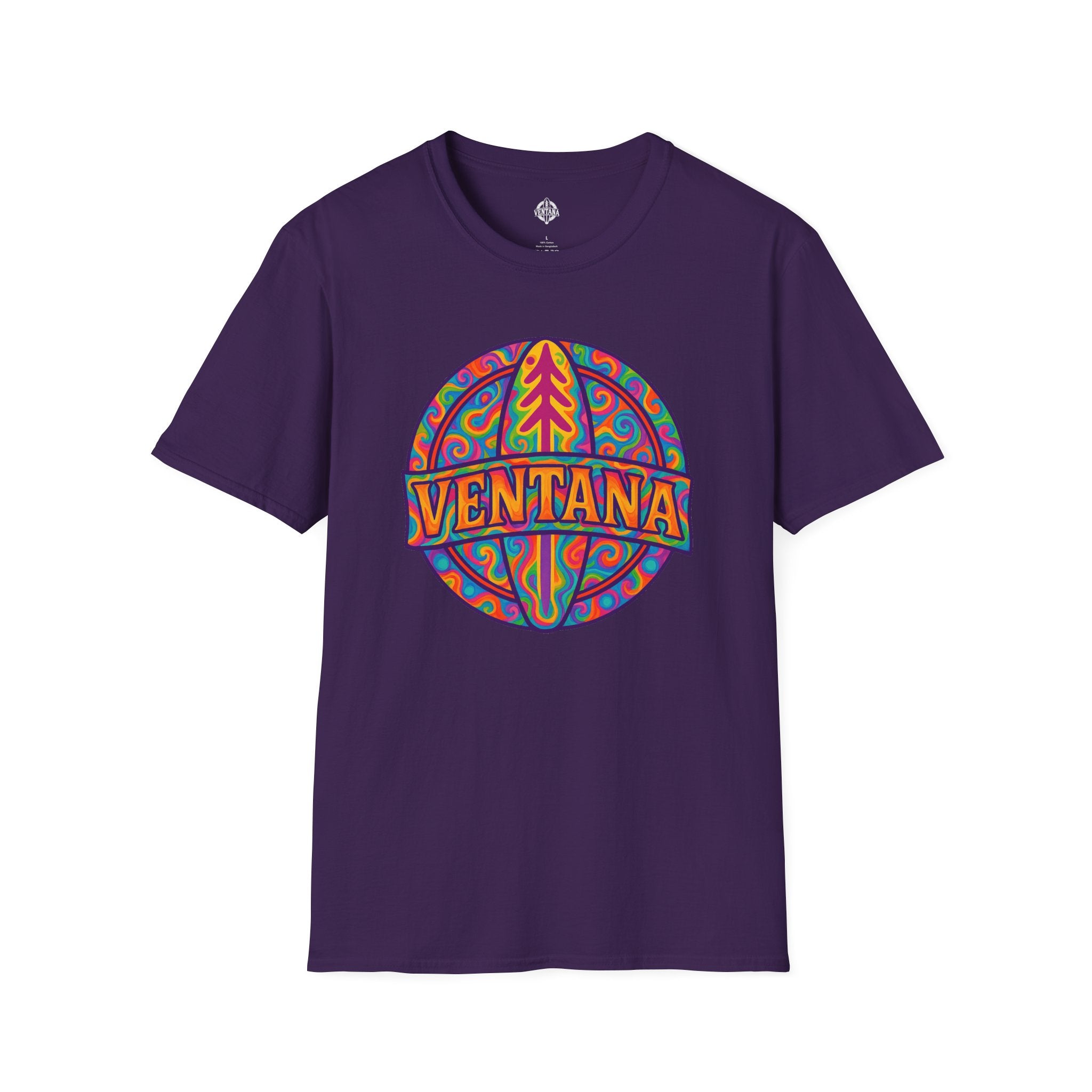Ventana Psychedelic Treefish Logo - Soft Style U.S. Cotton T-Shirt