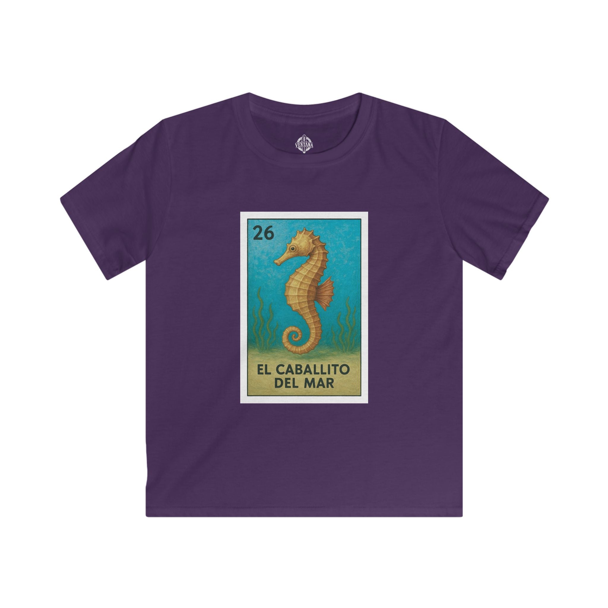 Seahorse Lotería Kids - Soft Style U.S. Cotton T-Shirt (El Caballito del Mar)