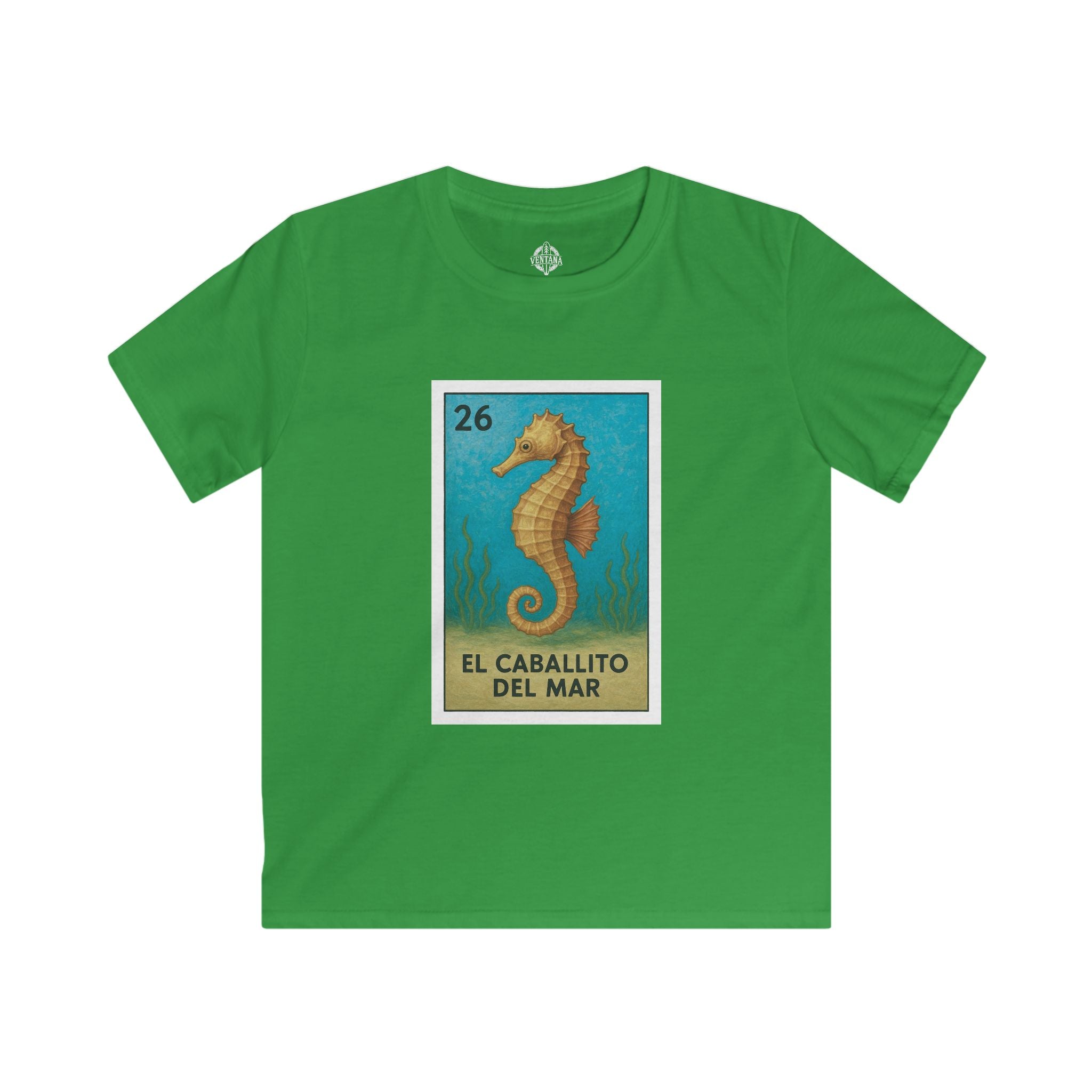 Seahorse Lotería Kids - Soft Style U.S. Cotton T-Shirt (El Caballito del Mar)