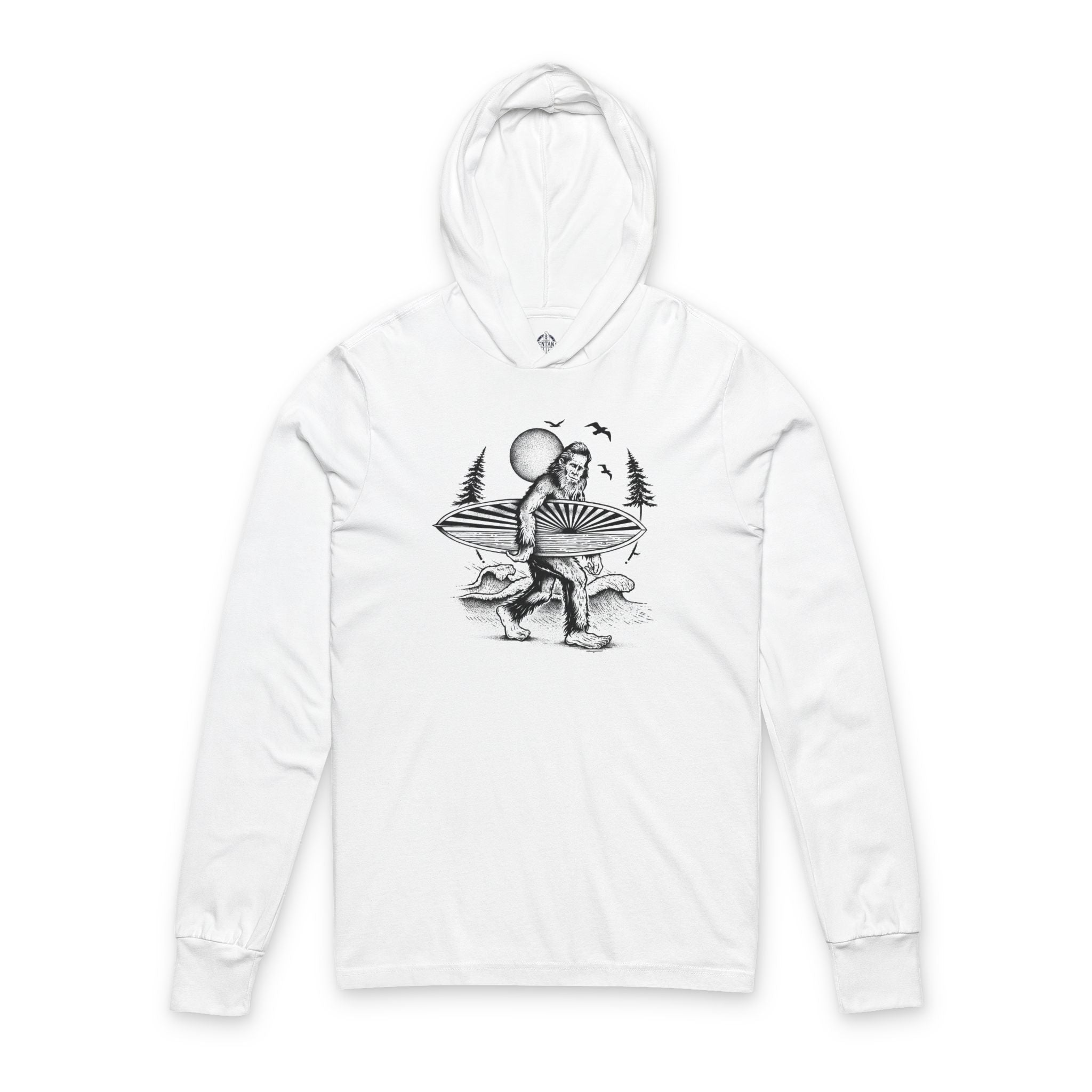 Ventana Surfsquatch by Thiago Bianchini Unisex - Cotton Long Sleeve Hooded T-Shirt