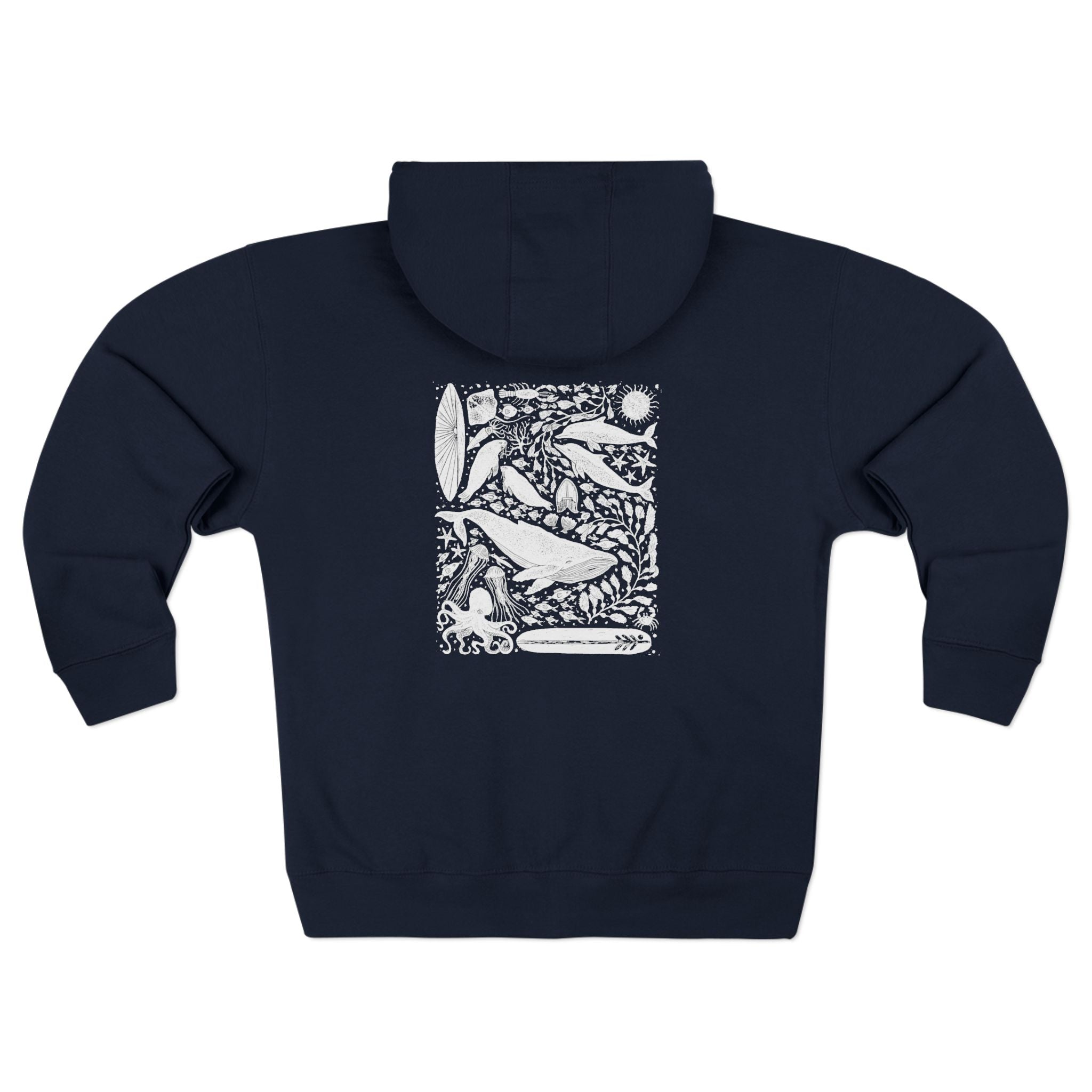 Ventana Marine Life by Lili Arnold Unisex - Zip Cotton Blend Fleece Hoodie