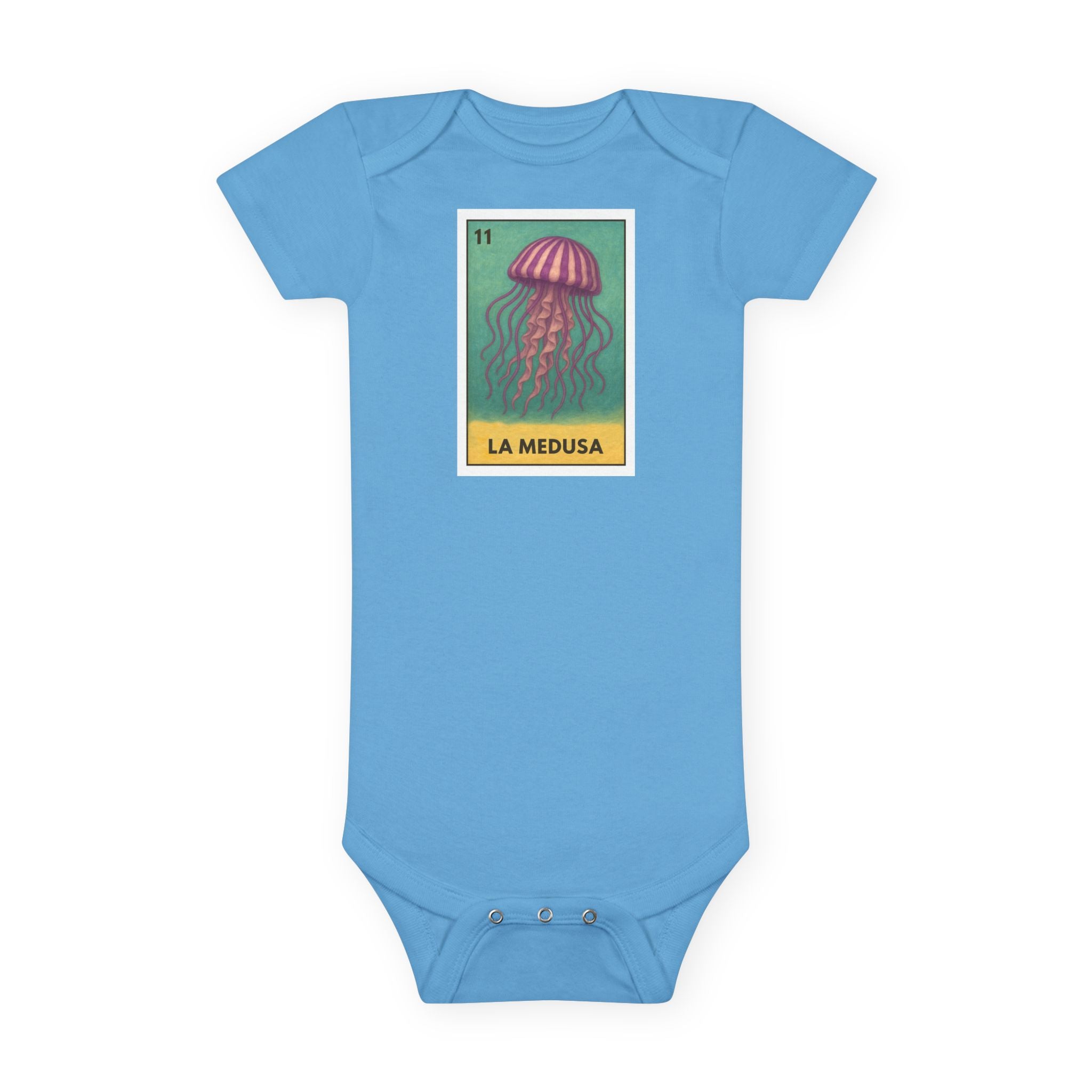 Sea Jelly Lotería - Baby Short Sleeve 100% Cotton Onesie (La Medusa)