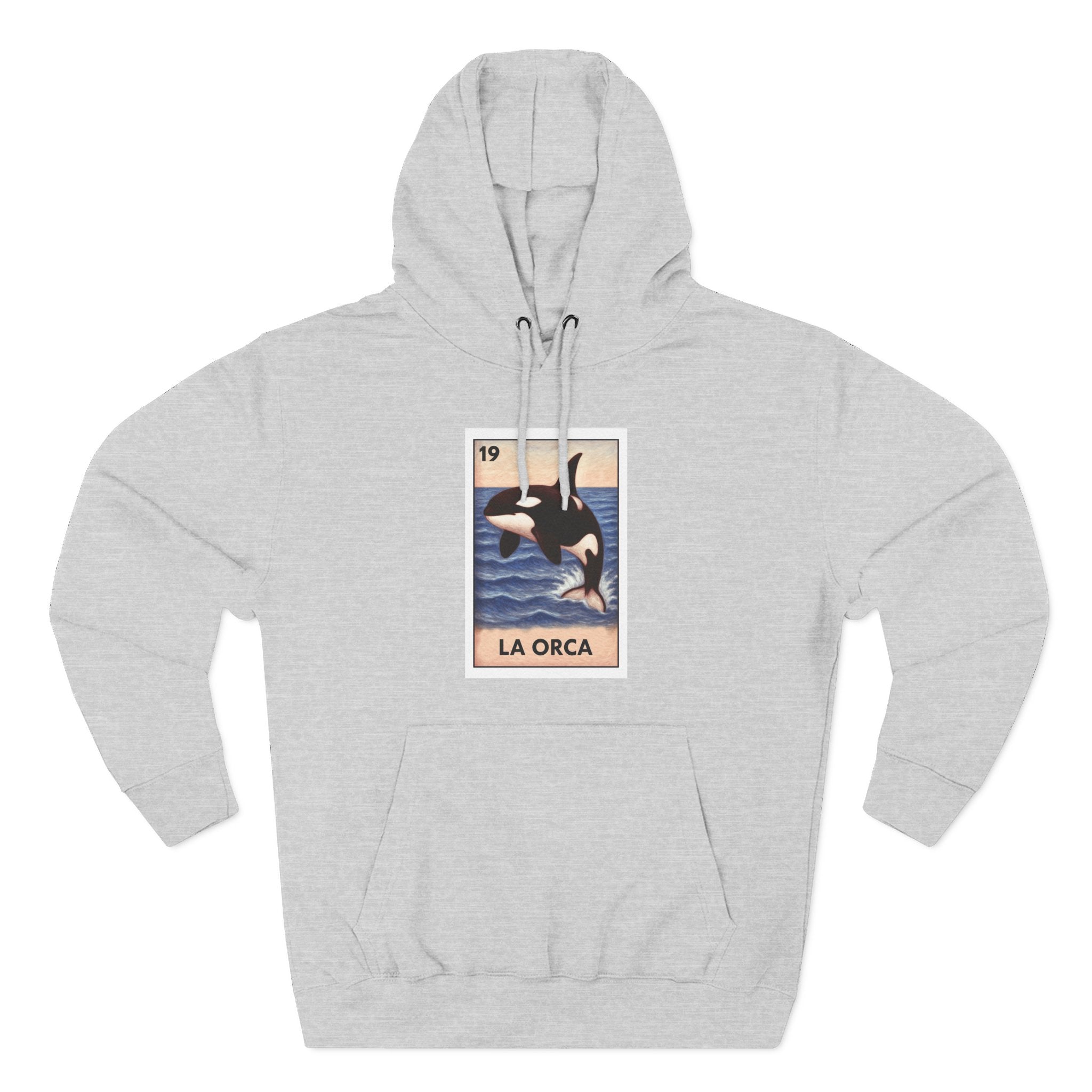Orca Lotería Unisex - Pull-Over Cotton Blend Fleece Hoodie (La Orca)