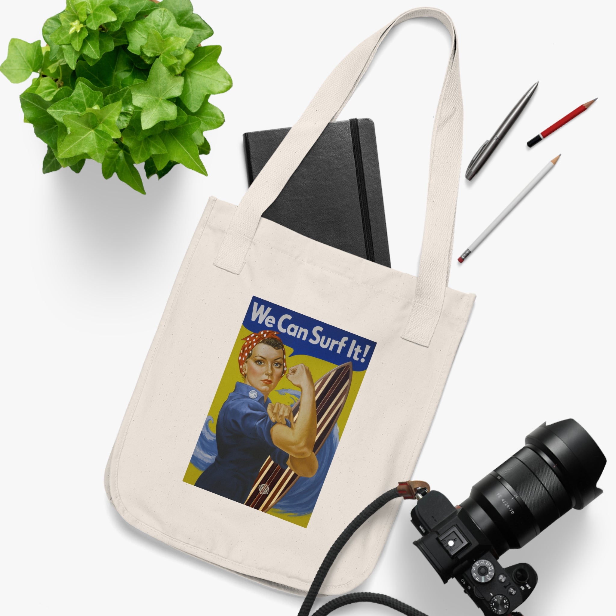 Rosie the Surfer Organic Cotton Tote Bag