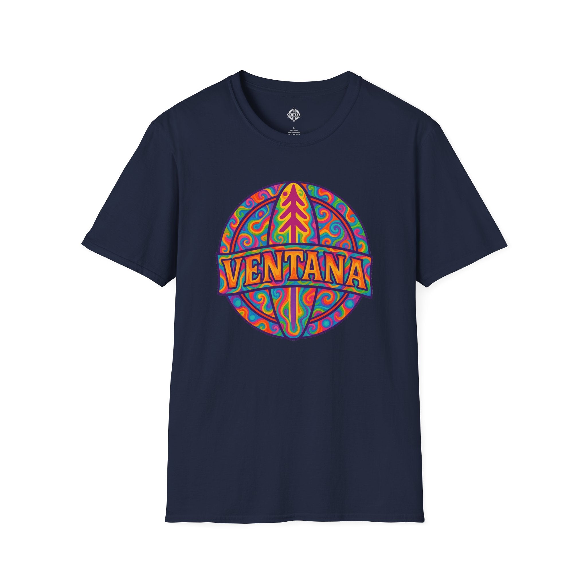 Ventana Psychedelic Treefish Logo - Soft Style U.S. Cotton T-Shirt
