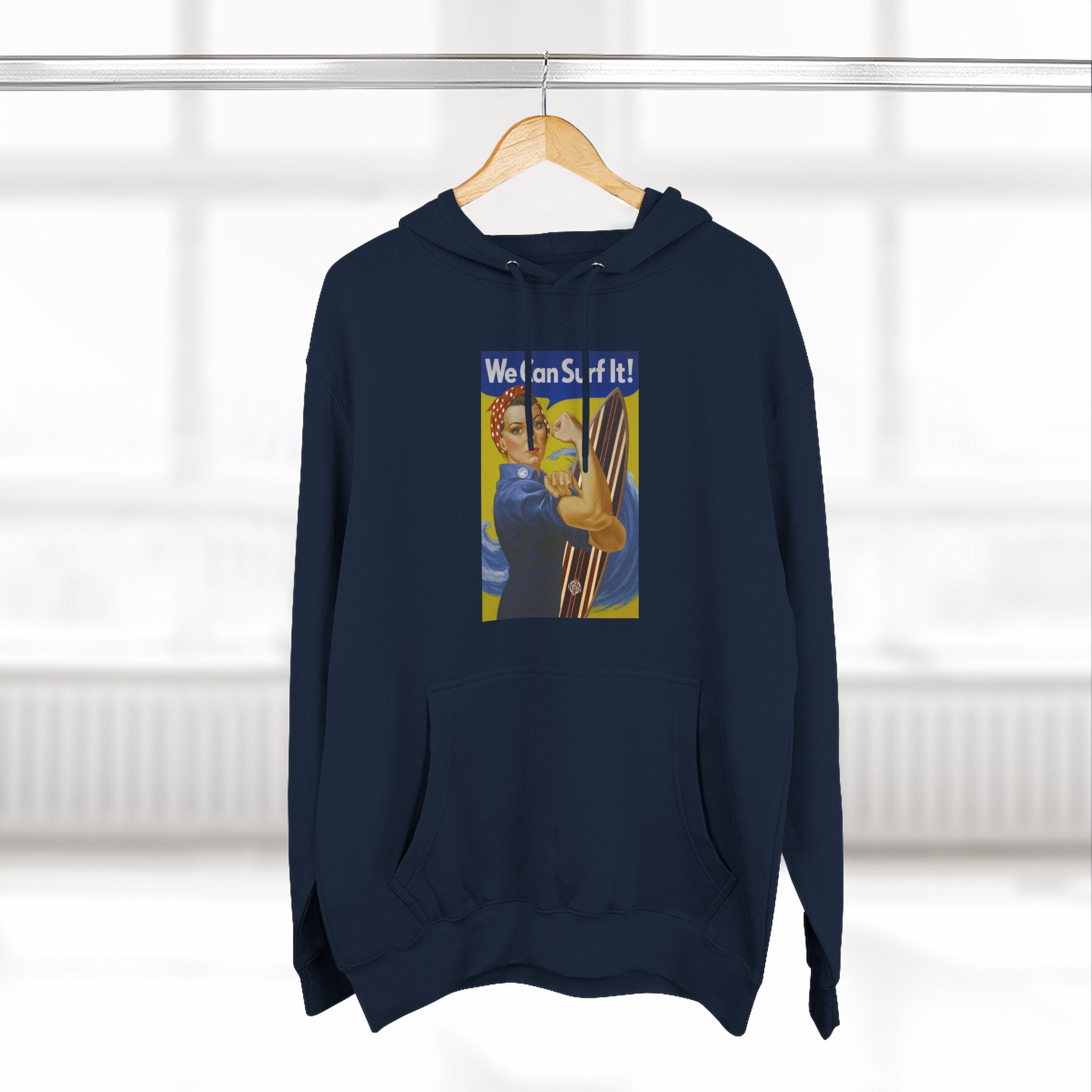 Rosie the Surfer - Pull-Over Cotton Blend Fleece Hoodie