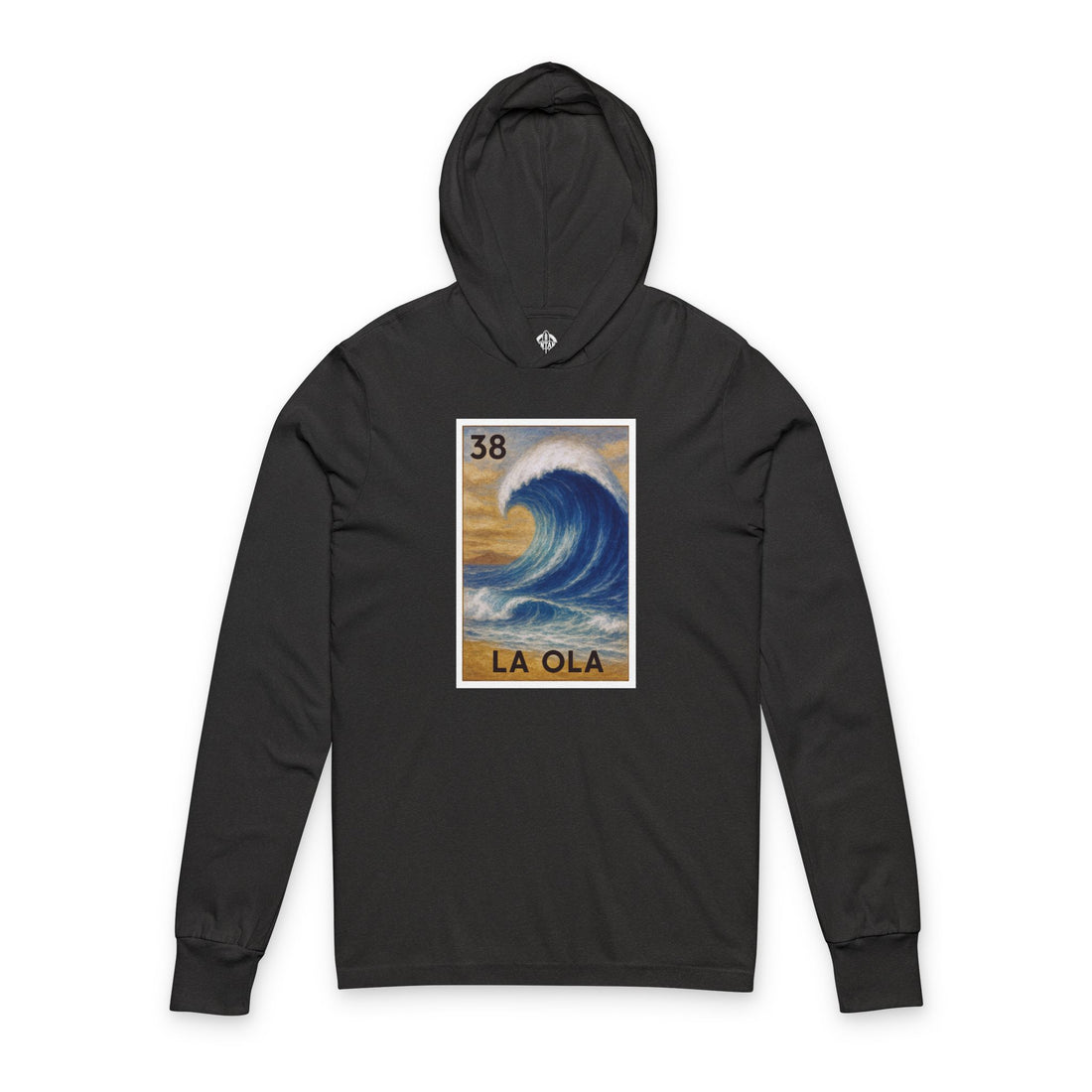 Wave Lotería Unisex - Cotton Hooded Long Sleeve Hooded T-Shirt (La Ola)