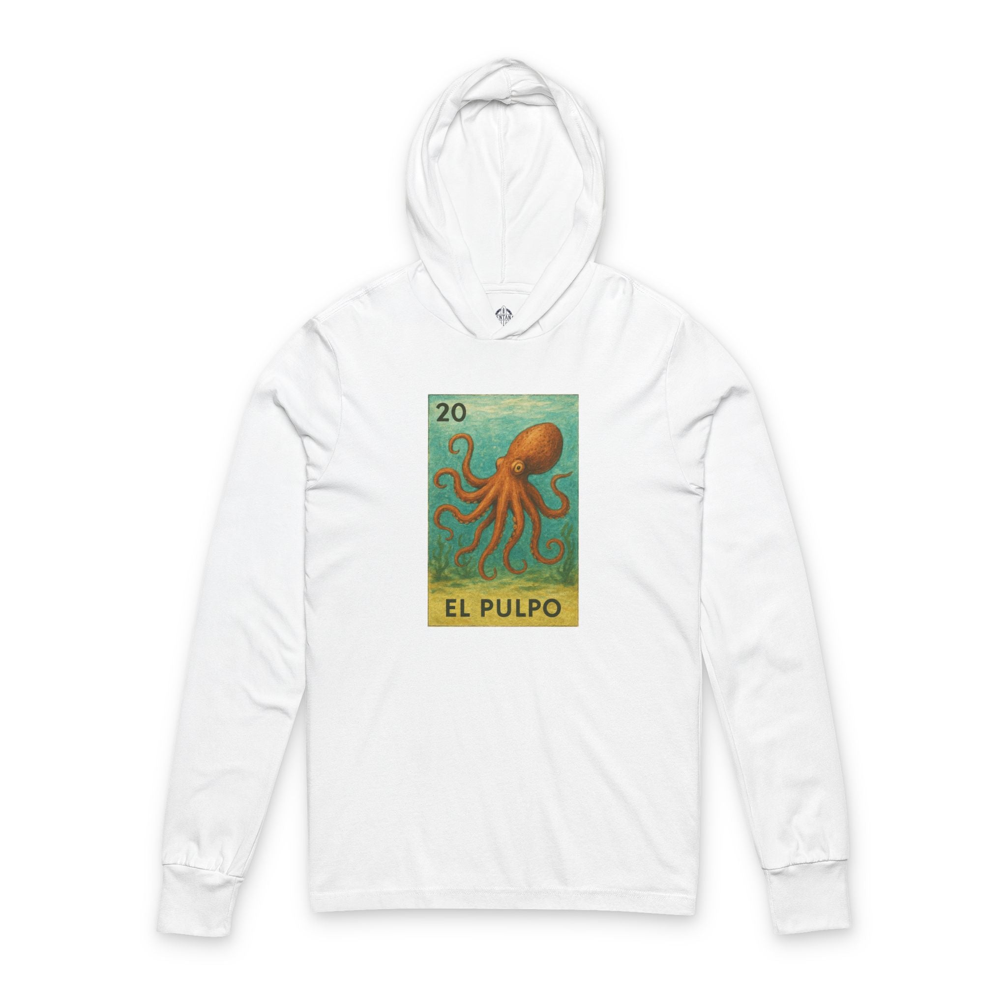 Octopus Lotería Unisex - Cotton Hooded Long Sleeve Hooded T-Shirt (El Pulpo)