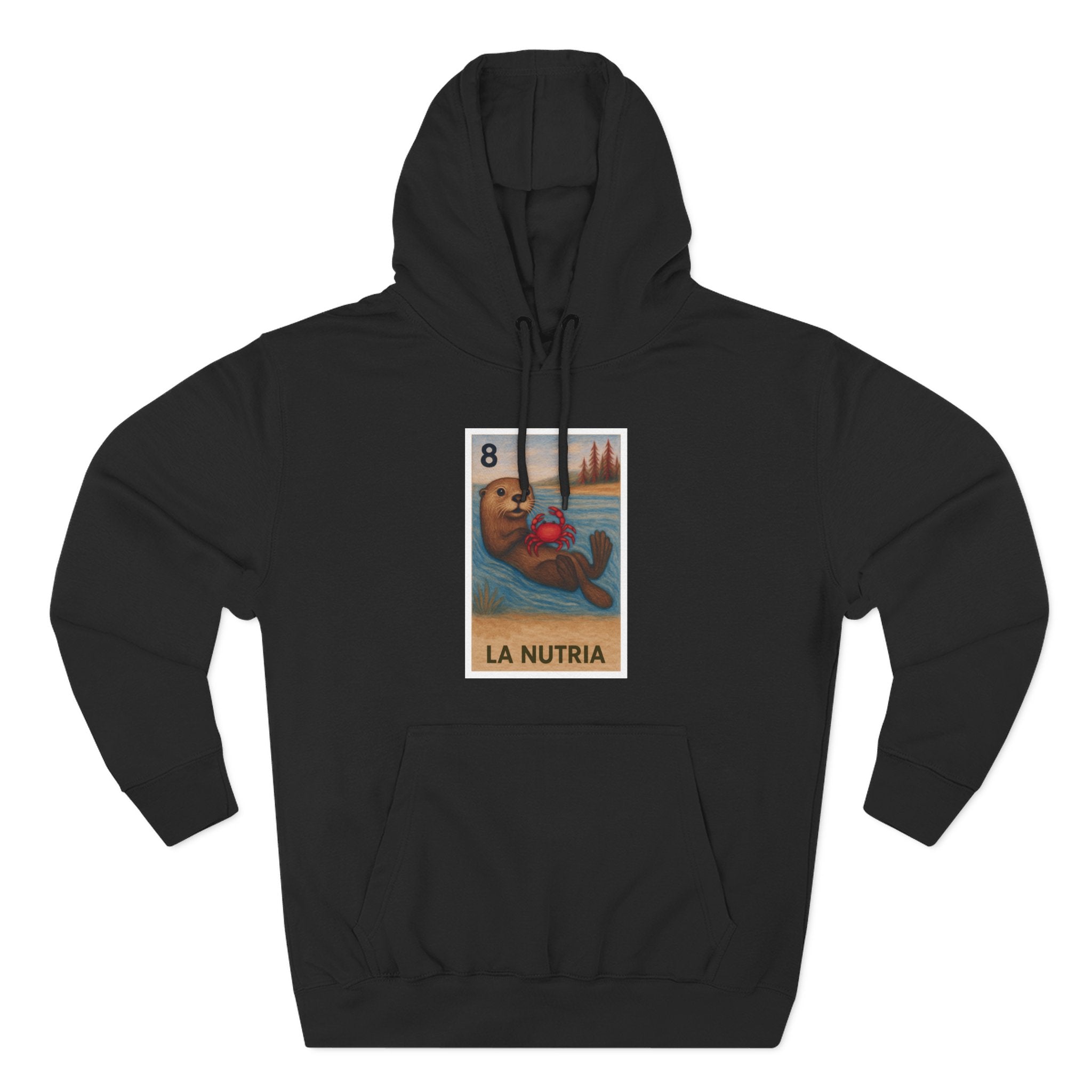 Sea Otter Lotería Unisex - Pull-Over Cotton Blend Fleece Hoodie (La Nutria)