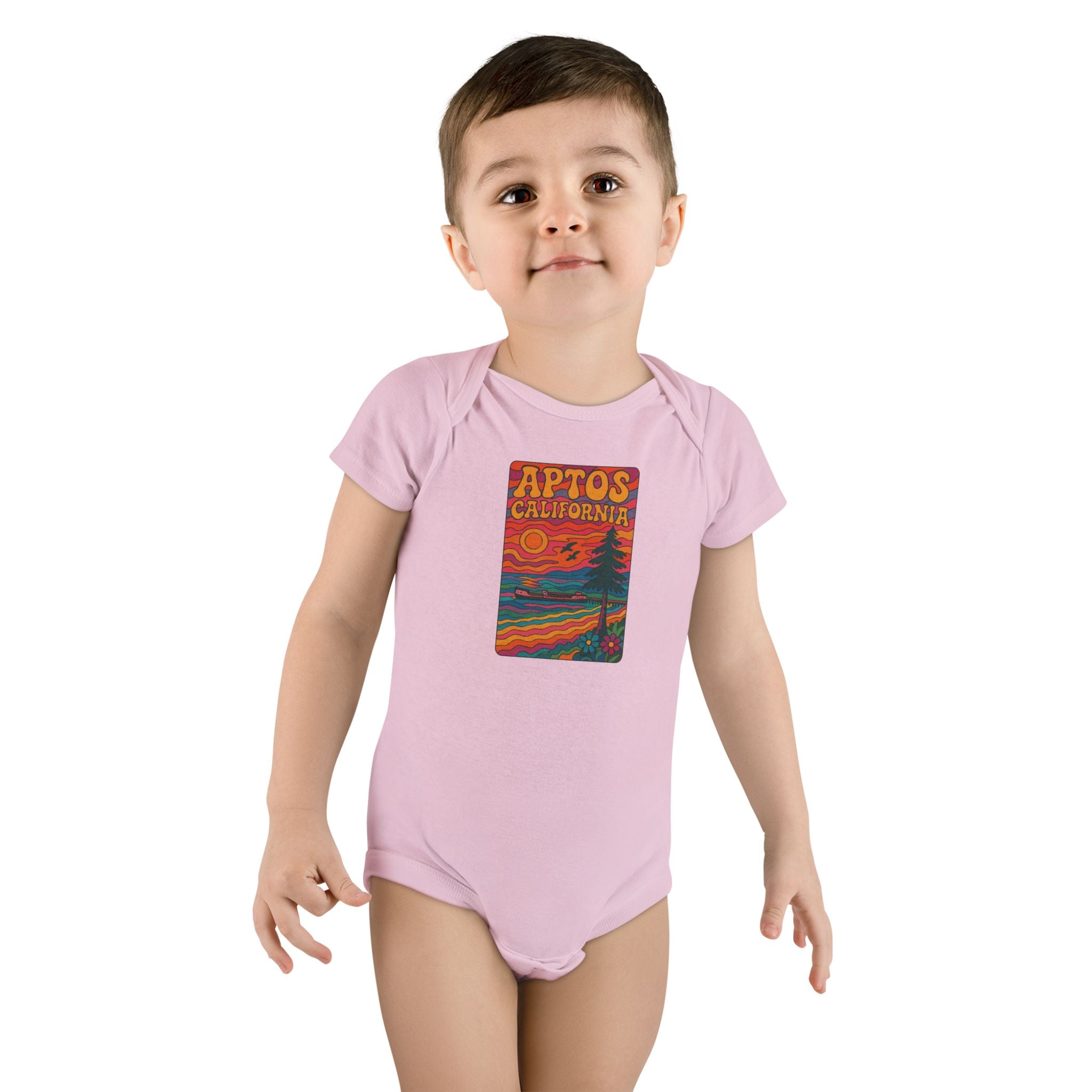 Aptos California Psychedelic - Baby Short Sleeve 100% Cotton Onesie