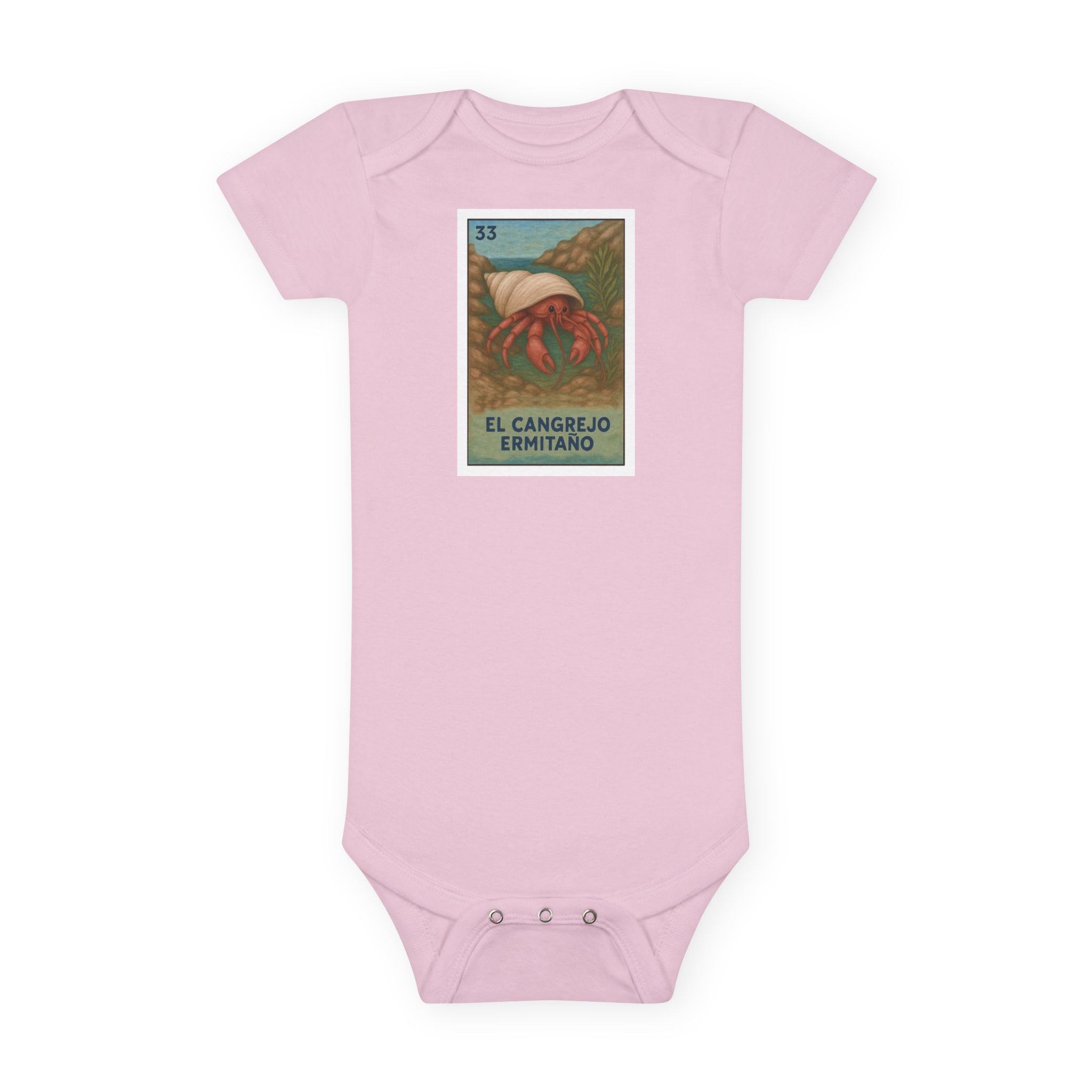 Hermit Crab Lotería - Baby Short Sleeve 100% Cotton Onesie (El Cangrejo Ermitaño)