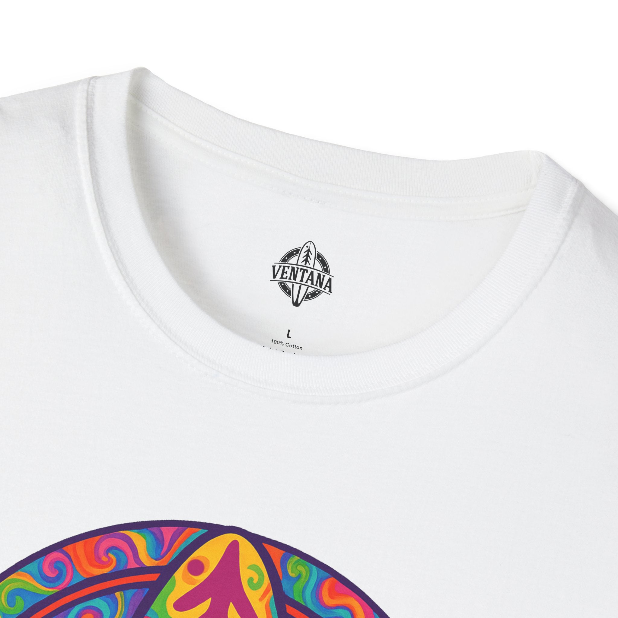 Ventana Psychedelic Treefish Logo - Soft Style U.S. Cotton T-Shirt