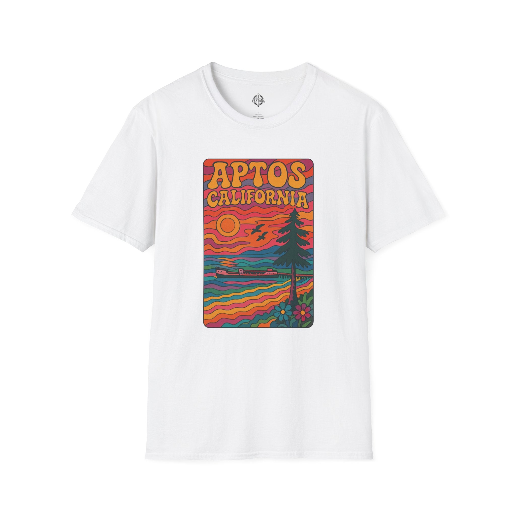 Aptos California Psychedelic Unisex - U.S. Cotton T-Shirt