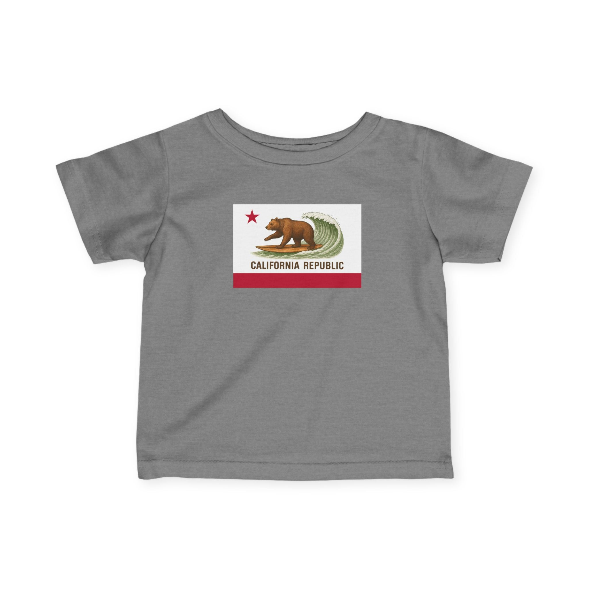 California Surfing Bear Flag - Infant 100% Cotton T-Shirt