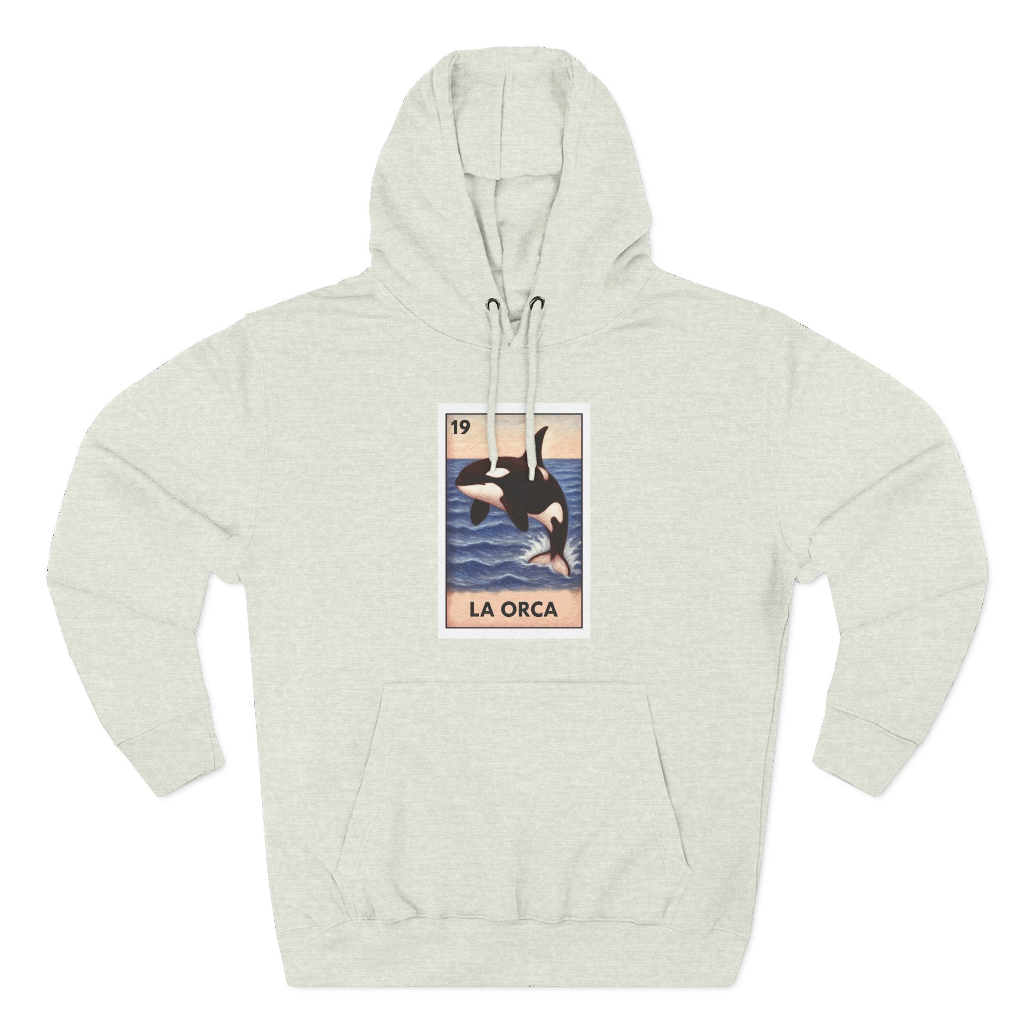 Orca Lotería Unisex - Pull-Over Cotton Blend Fleece Hoodie (La Orca)