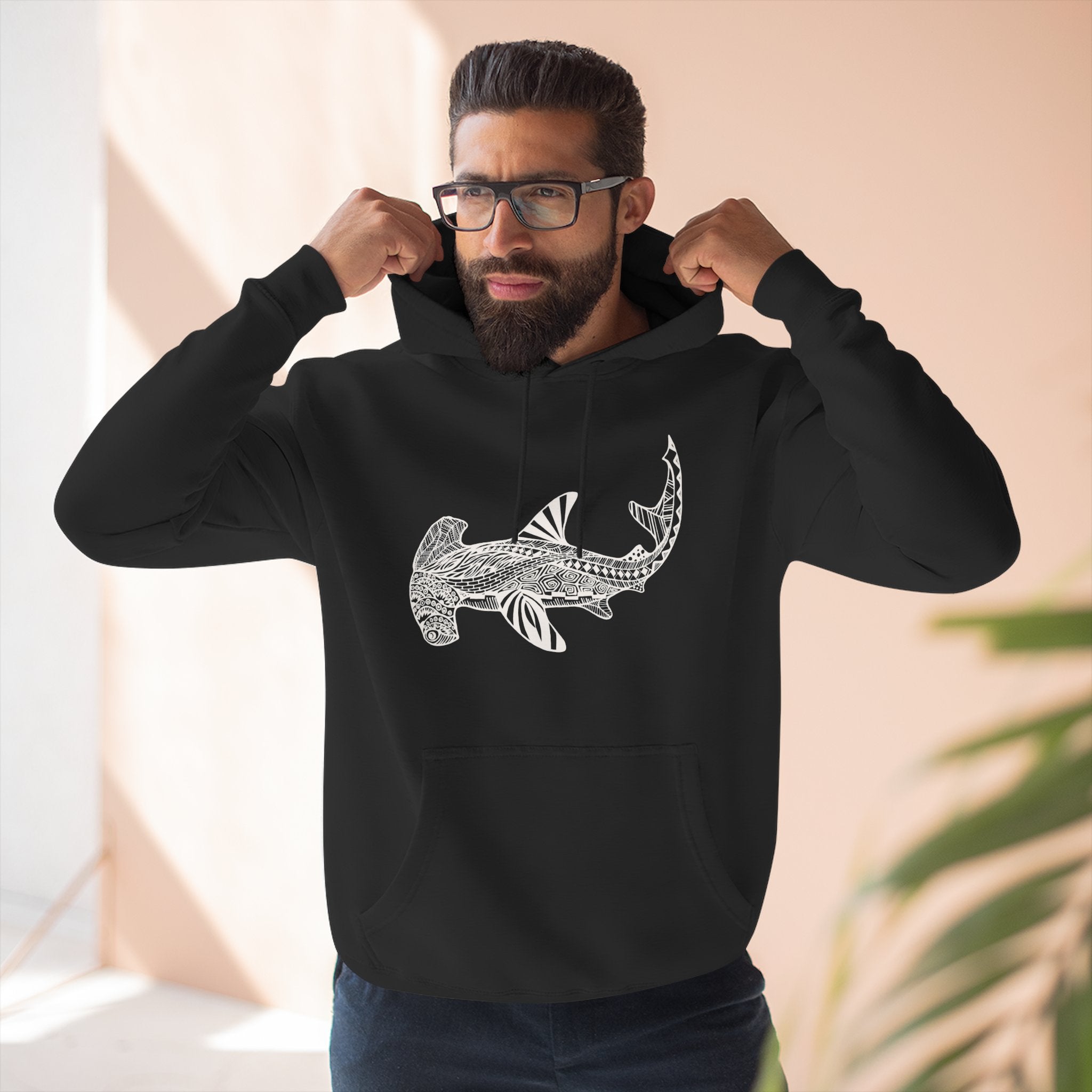 Ventangle Hammerhead Unisex - Pull-Over Cotton Blend Fleece Hoodie