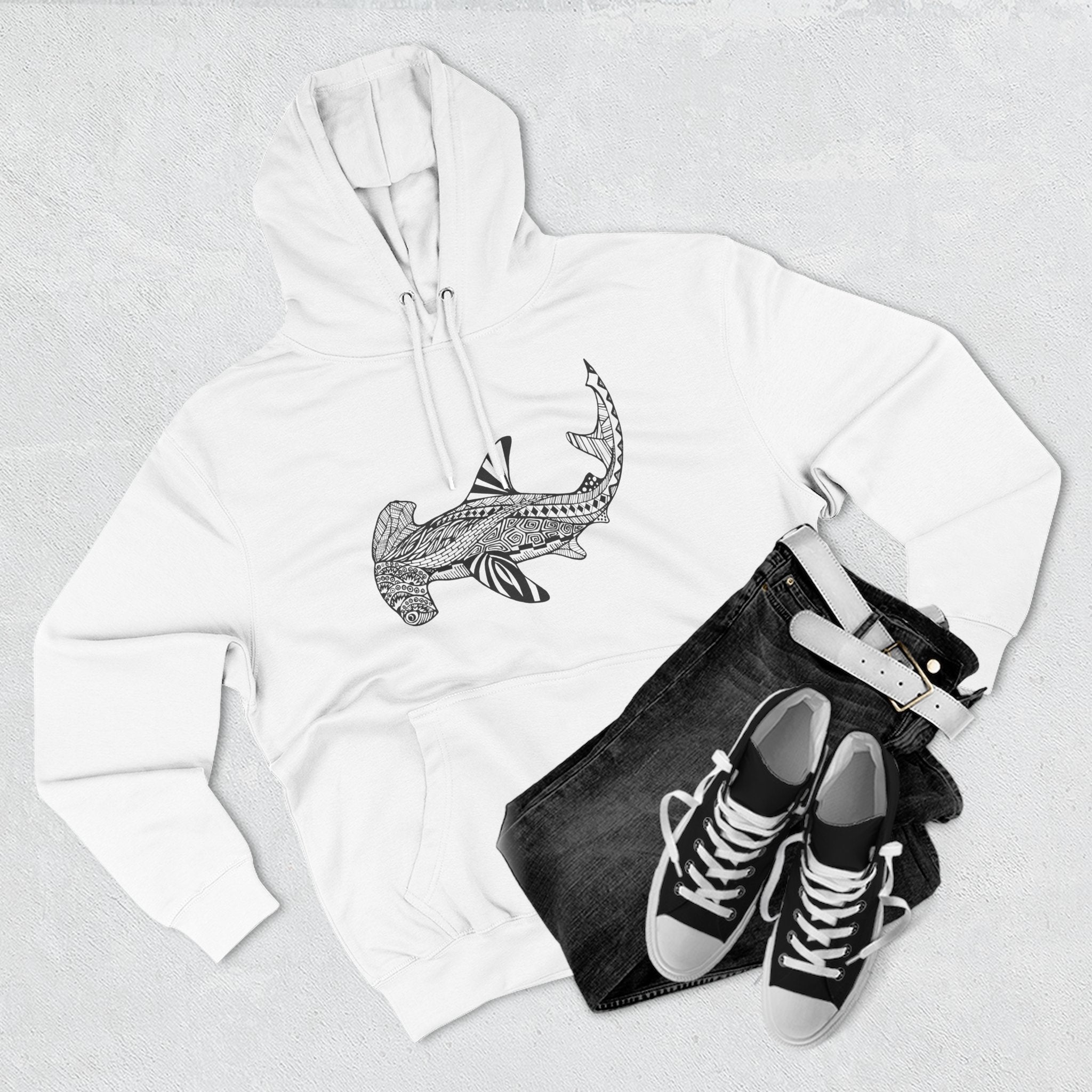Ventangle Hammerhead Unisex - Pull-Over Cotton Blend Fleece Hoodie