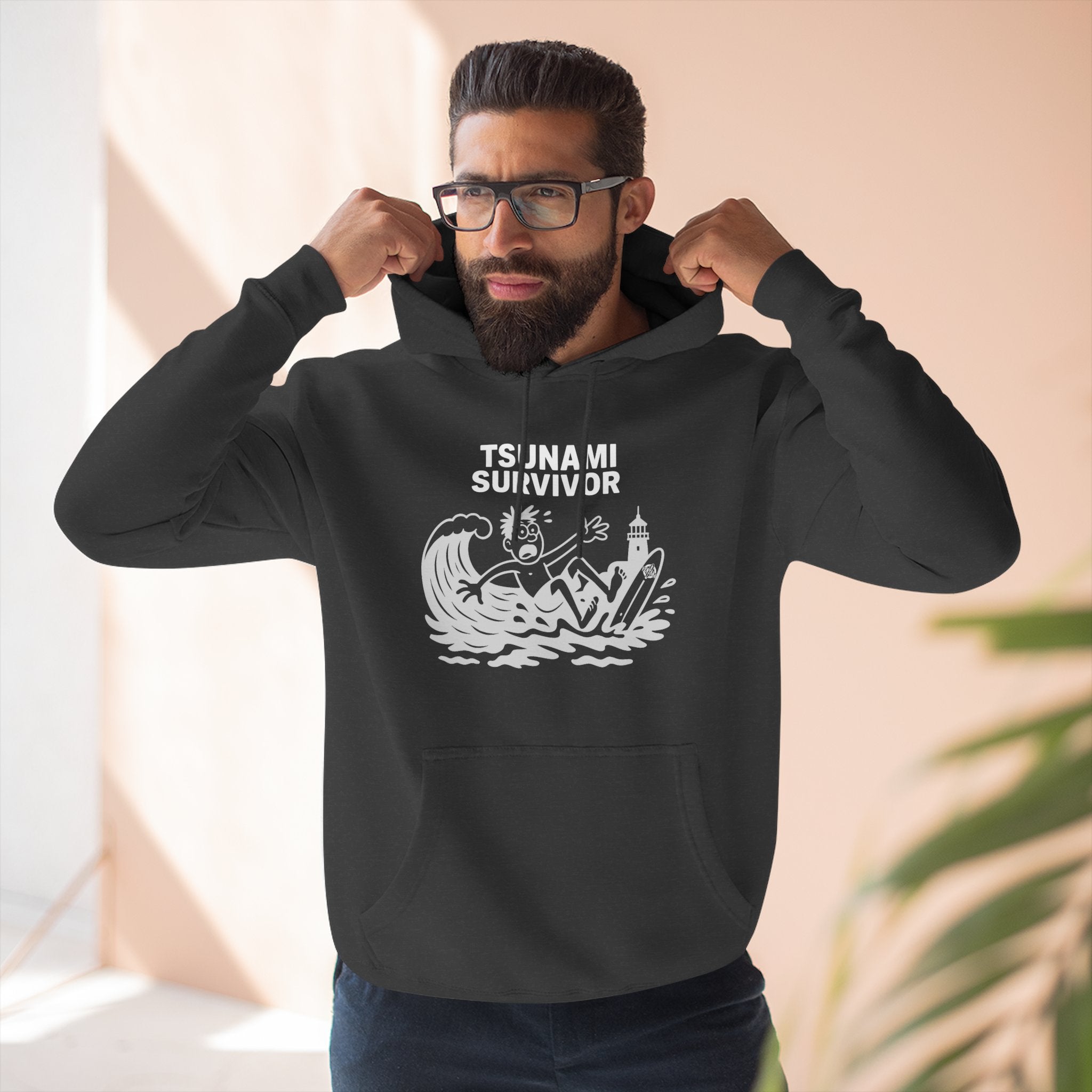 Tsunami Survivor Unisex - Pull-Over Cotton Blend Fleece Hoodie