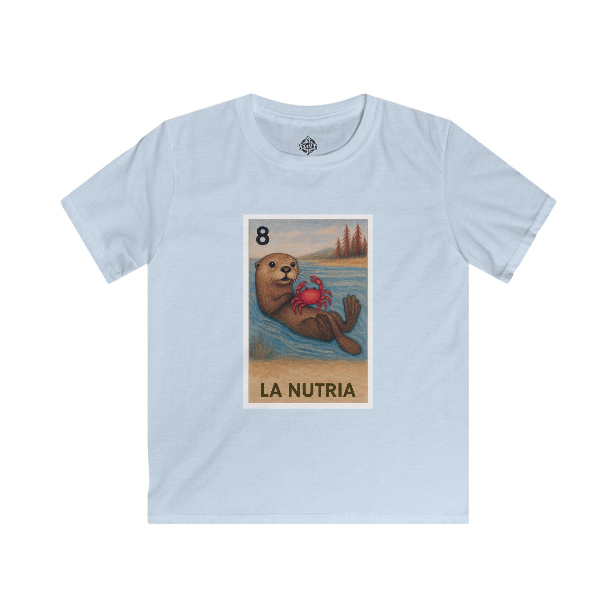 Sea Otter Lotería Kids - Soft Style U.S. Cotton T-Shirt (La Nutria)