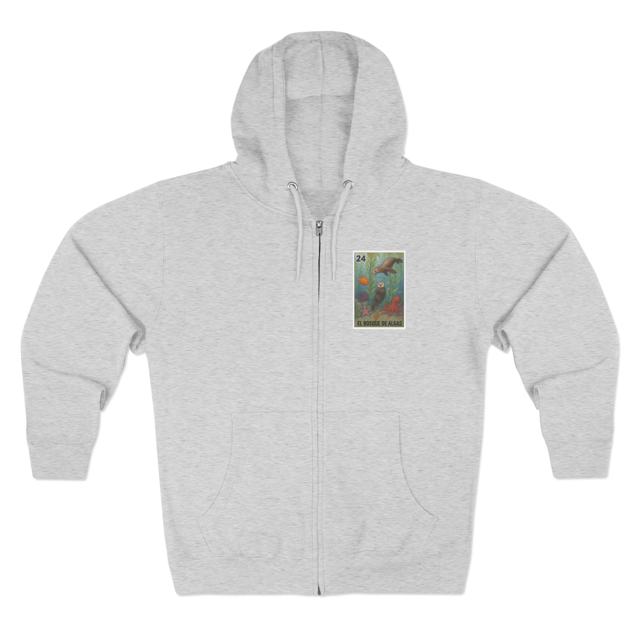 Kelp Forest Lotería Unisex - Zip Cotton Blend Fleece Hoodie (El Bosque de Algas)