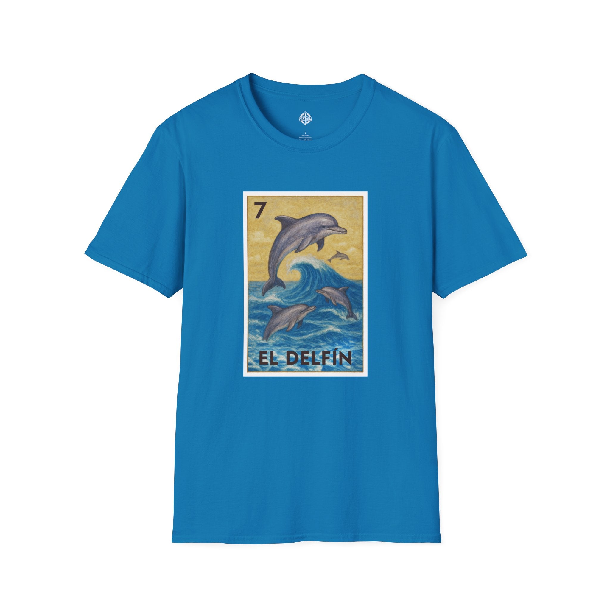 Dolphin Lotería Unisex - Soft Style U.S. Cotton T-Shirt (El Delfín)