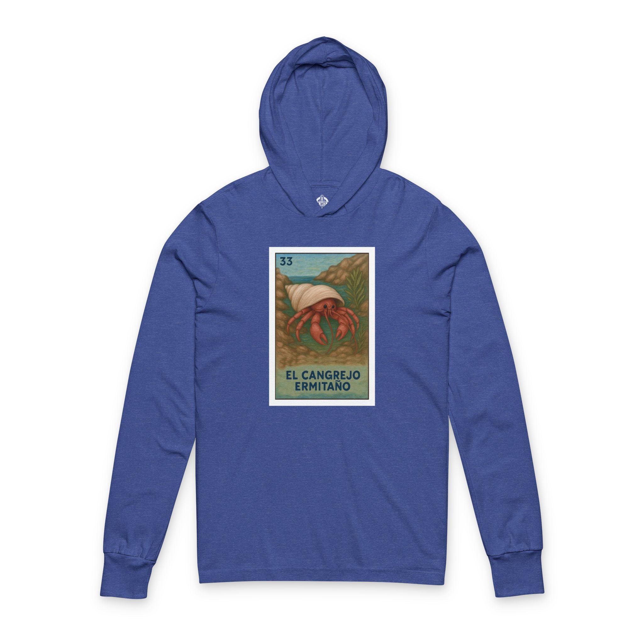 Hermit Crab Lotería Unisex - Cotton Hooded Long Sleeve Hooded T-Shirt (El Cangrejo Ermitaño)