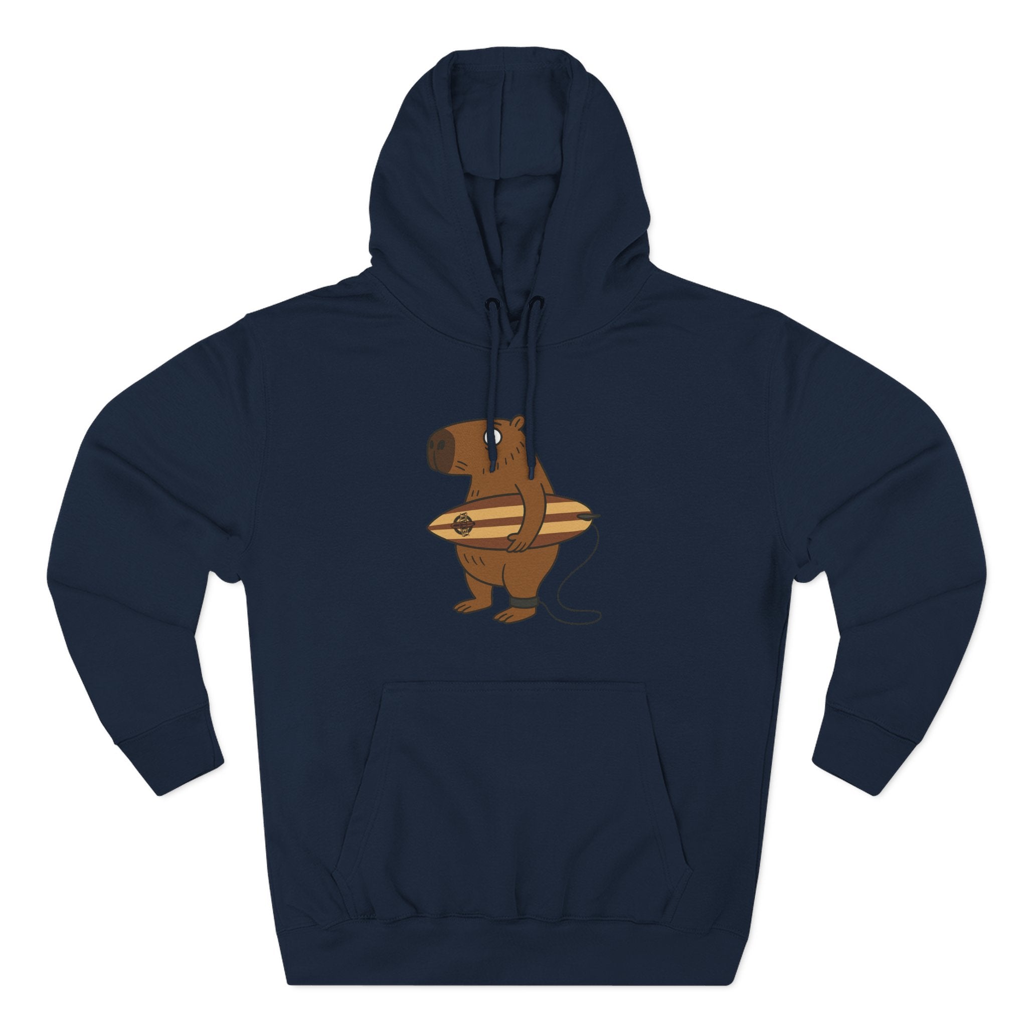 Capybara Surfer Unisex - Pull-Over Cotton Blend Fleece Hoodie