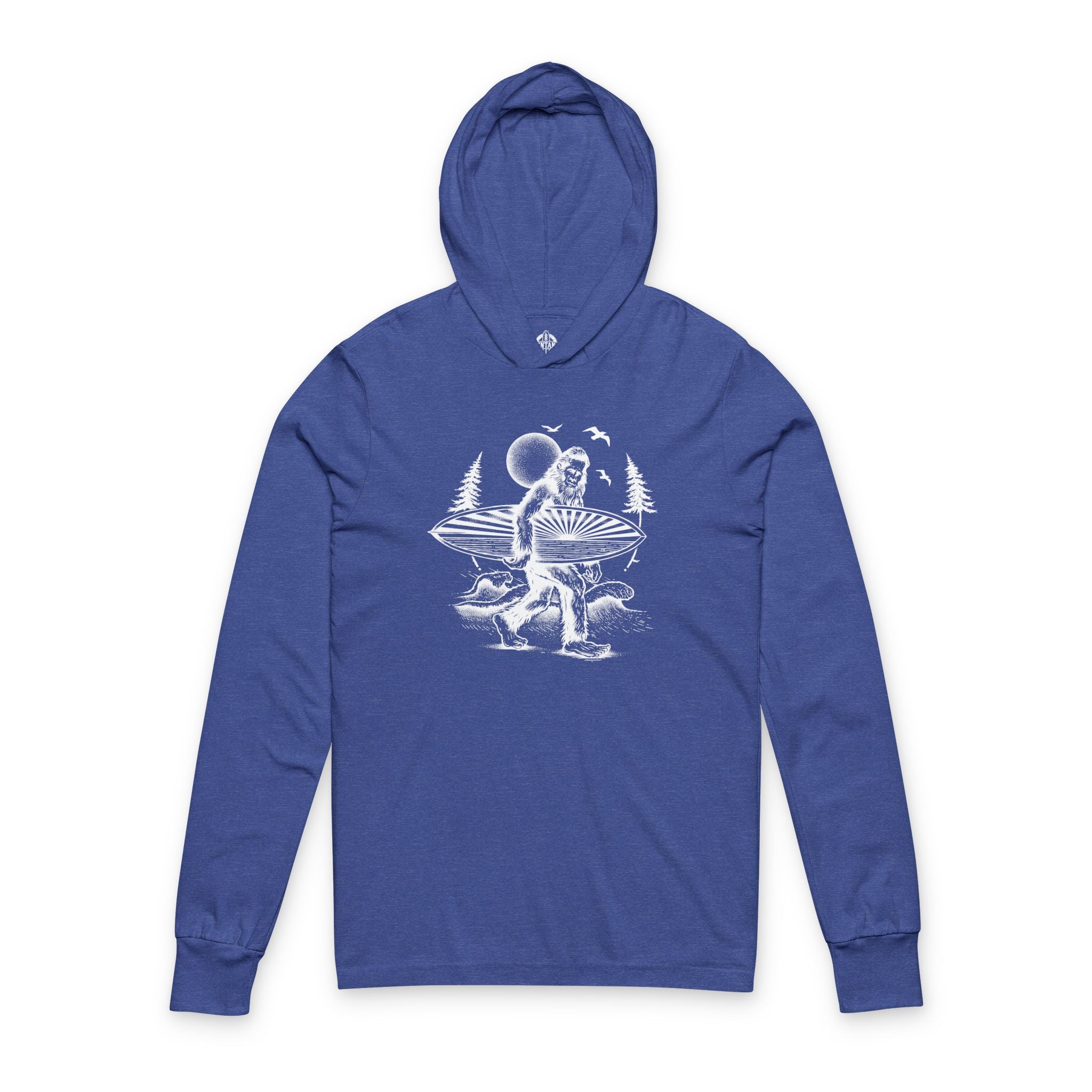 Ventana Surfsquatch by Thiago Bianchini Unisex - Cotton Long Sleeve Hooded T-Shirt