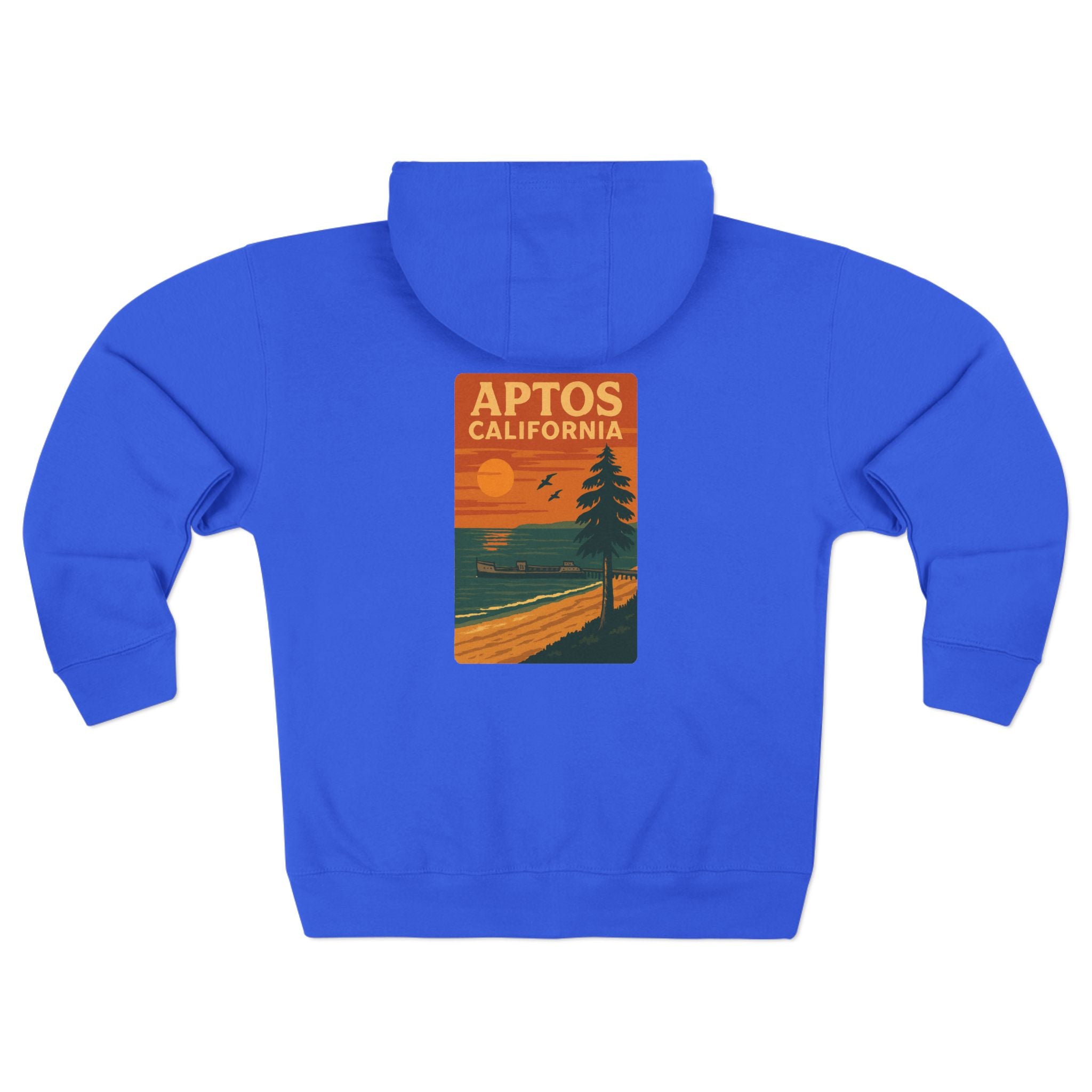 Aptos California Sunset Unisex - Zip Cotton Blend Fleece Hoodie