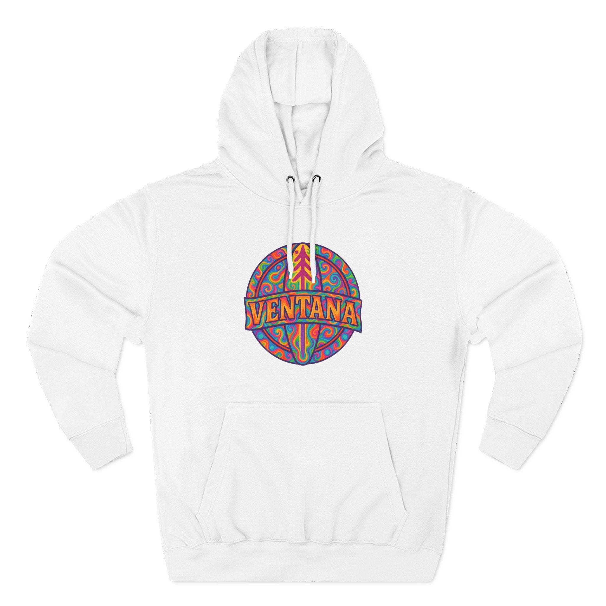 Ventana Psychedelic Treefish Logo Unisex - Pull-Over Cotton Blend Fleece Hoodie