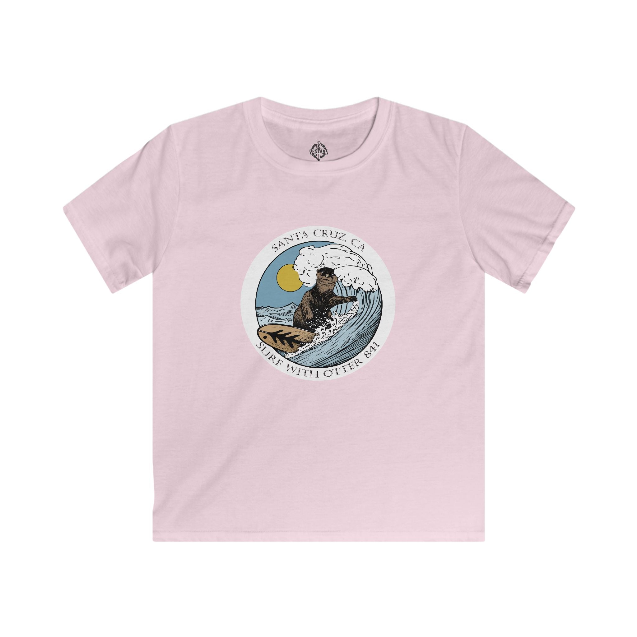 Surf with Otter 841 by Thiago Bianchini Kids - Soft Style U.S. Cotton T-Shirt