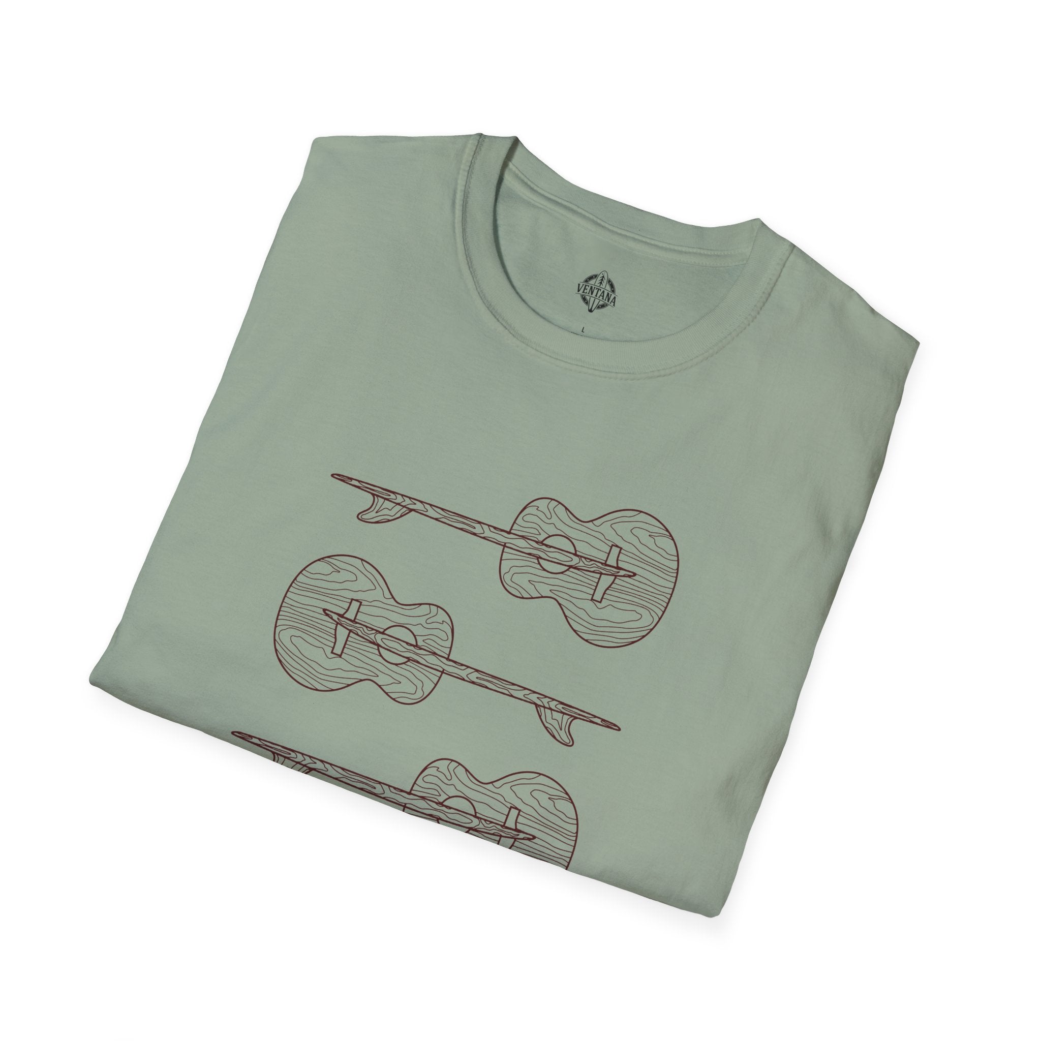 Ventana Santa Cruz Guitar Collab Unisex - Soft Style U.S. Cotton T-Shirt