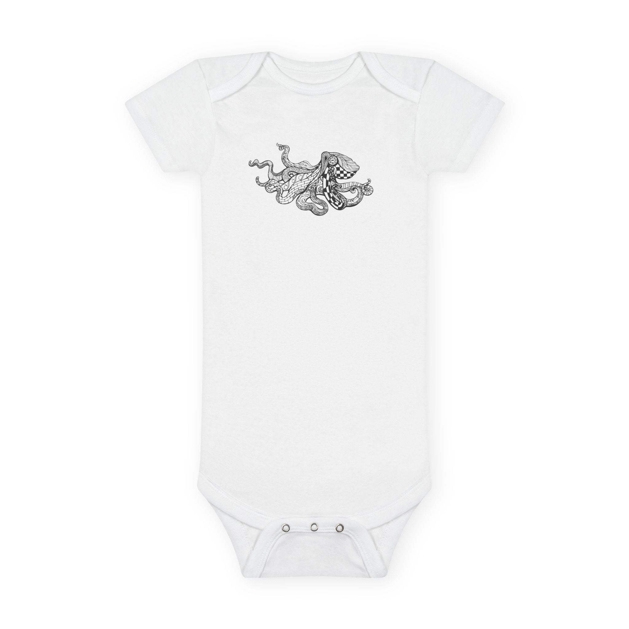 Ventangle Octopus - Baby Short Sleeve 100% Cotton Onesie
