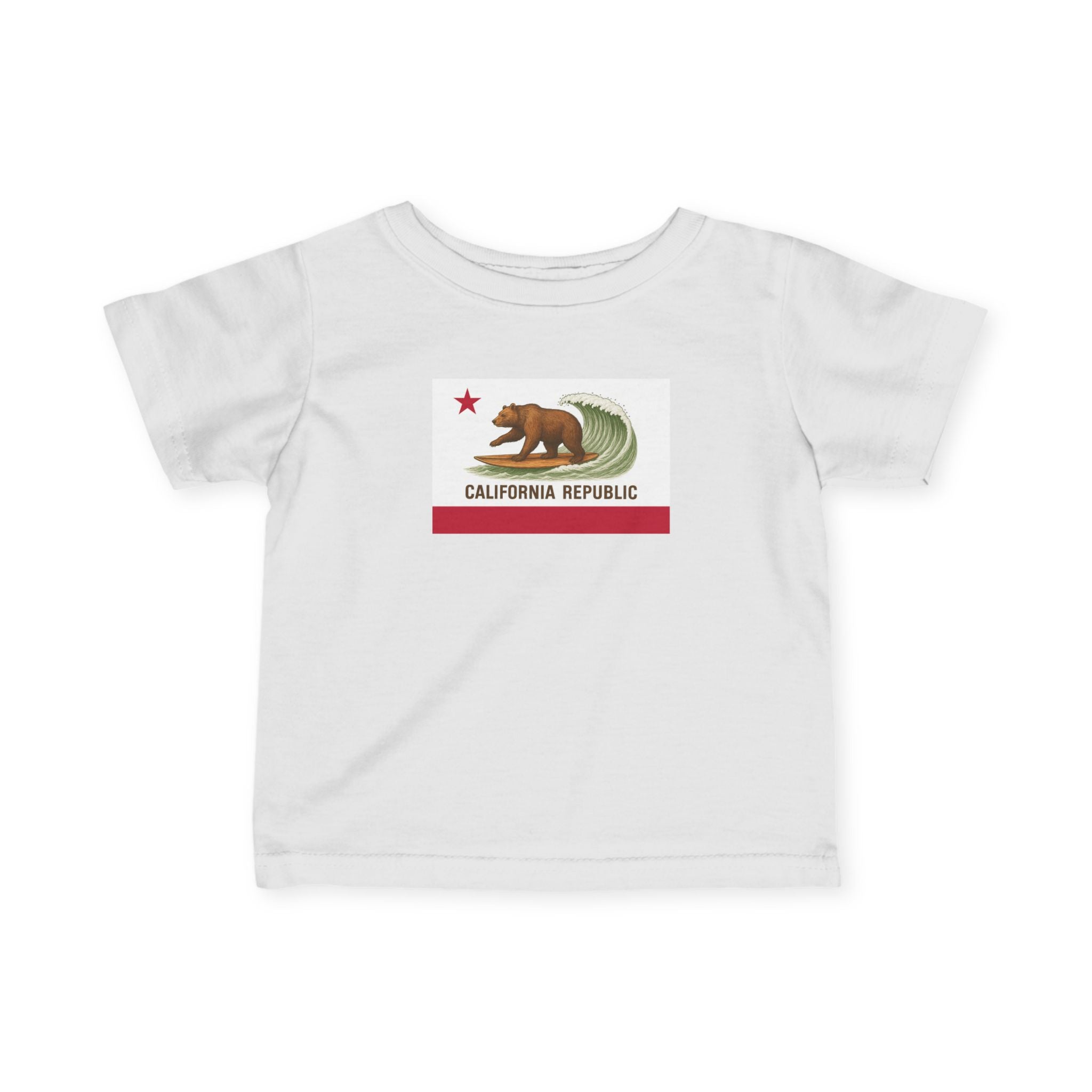 California Surfing Bear Flag - Infant 100% Cotton T-Shirt