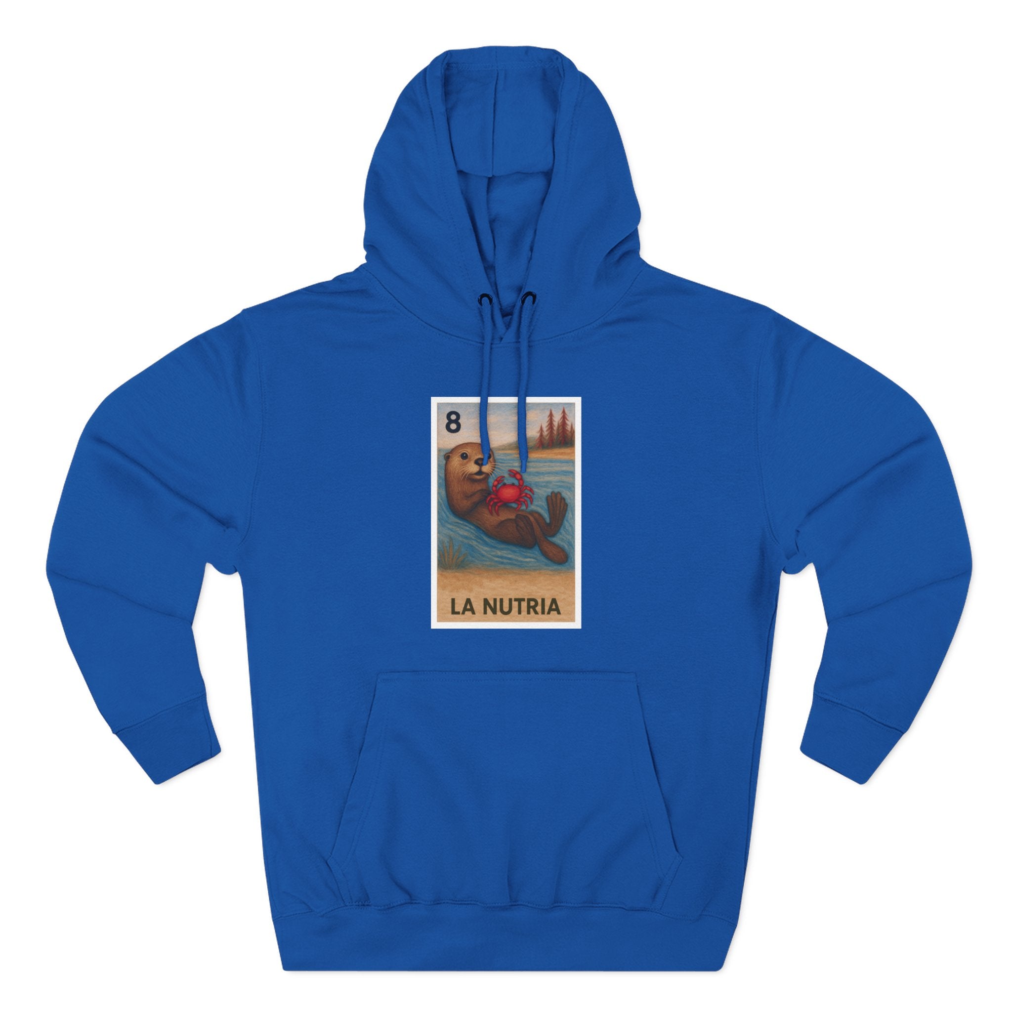 Sea Otter Lotería Unisex - Pull-Over Cotton Blend Fleece Hoodie (La Nutria)