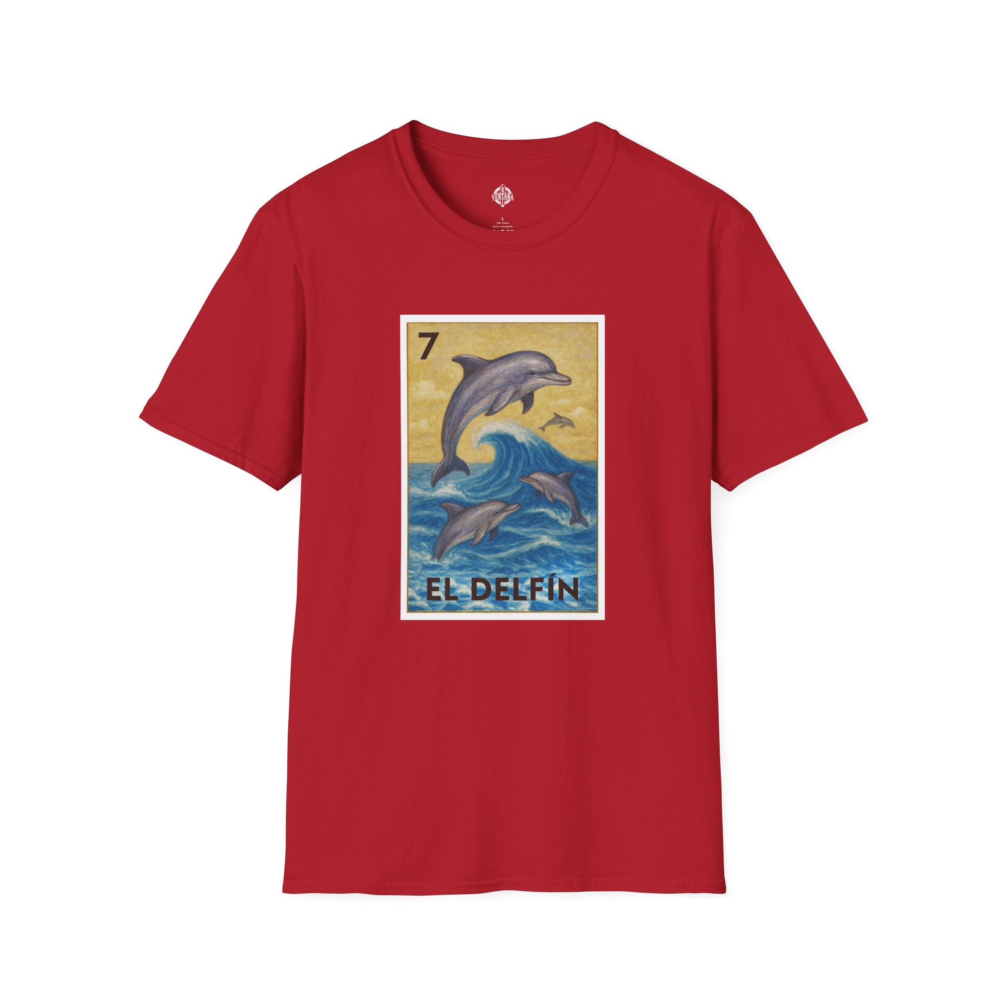 Dolphin Lotería Unisex - Soft Style U.S. Cotton T-Shirt (El Delfín)