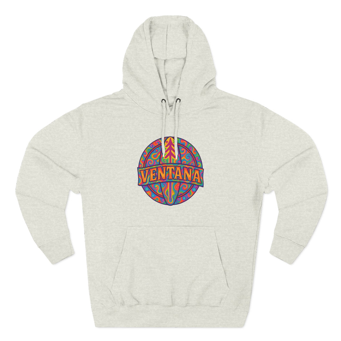 Ventana Psychedelic Treefish Logo Unisex - Pull-Over Cotton Blend Fleece Hoodie