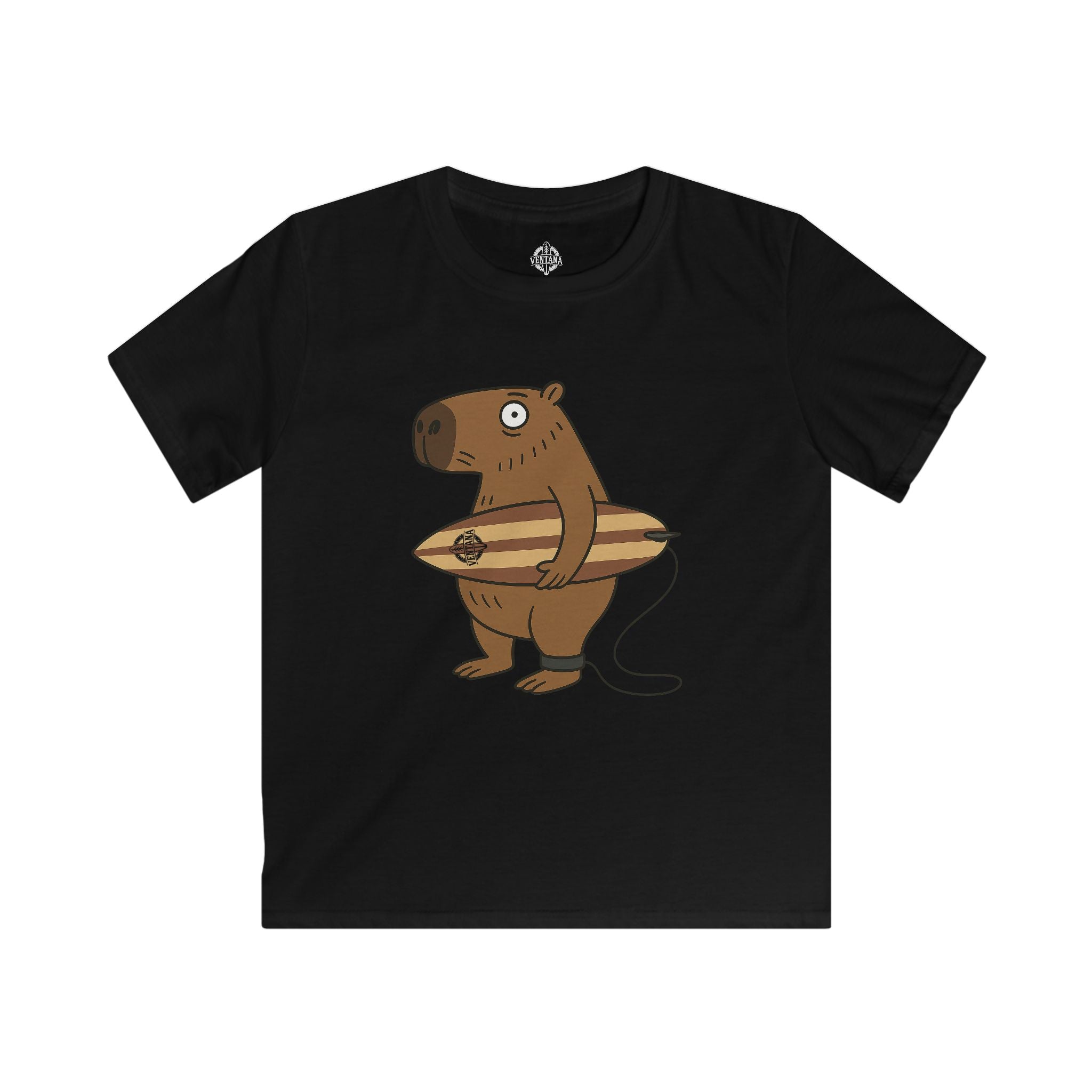 Capybara Surfer Kids - Soft Style U.S. Cotton T-Shirt