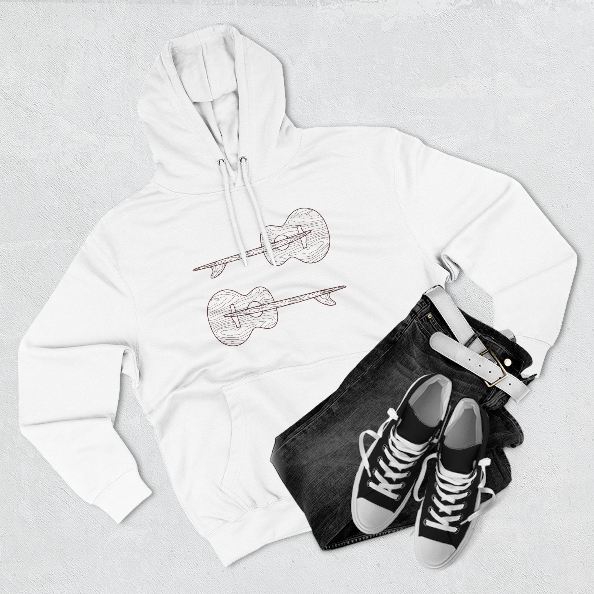 Ventana Santa Cruz Guitar Collab Unisex - Pull-Over Cotton Blend Fleece Hoodie