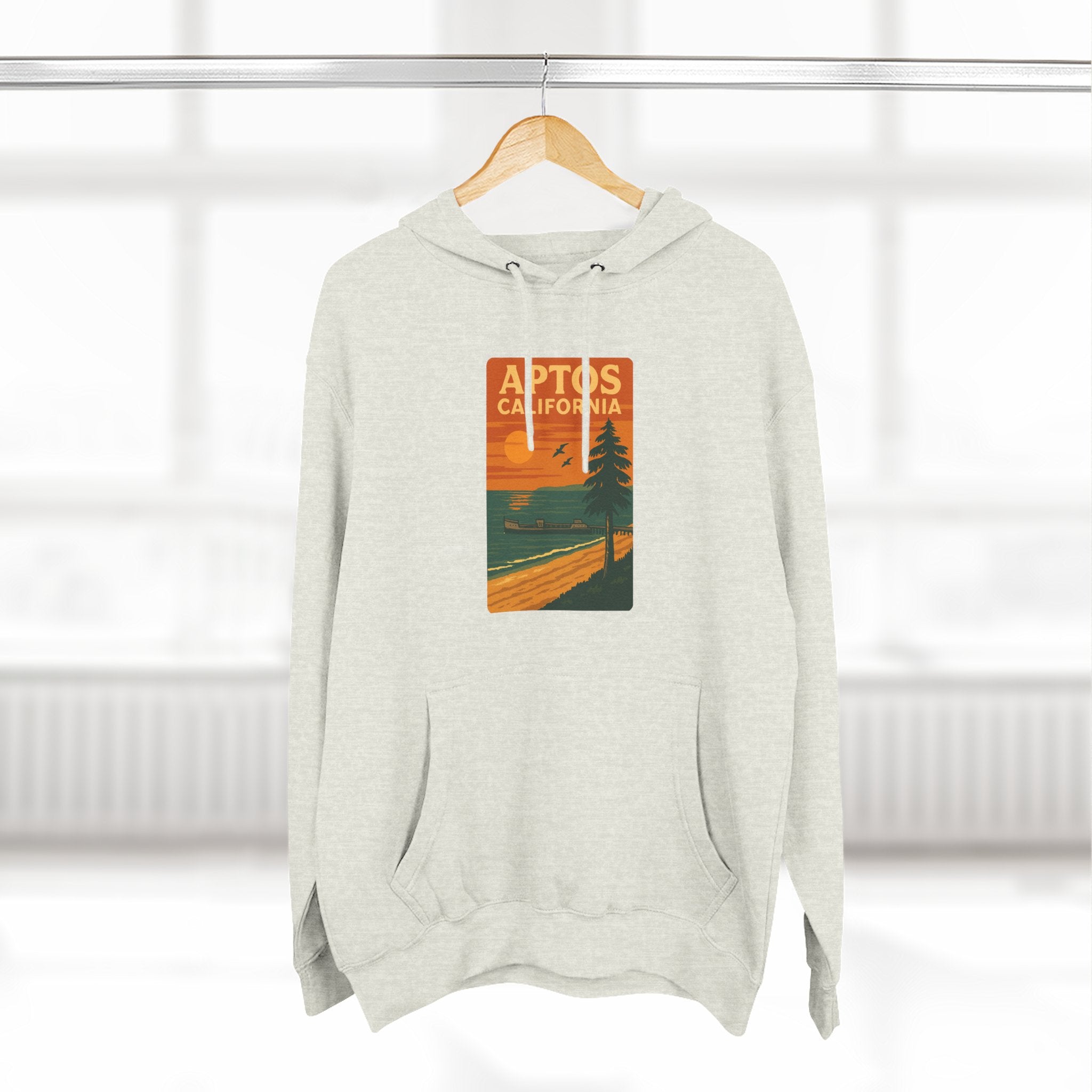 Aptos California Sunset Unisex - Pull-Over Cotton Blend Fleece Hoodie