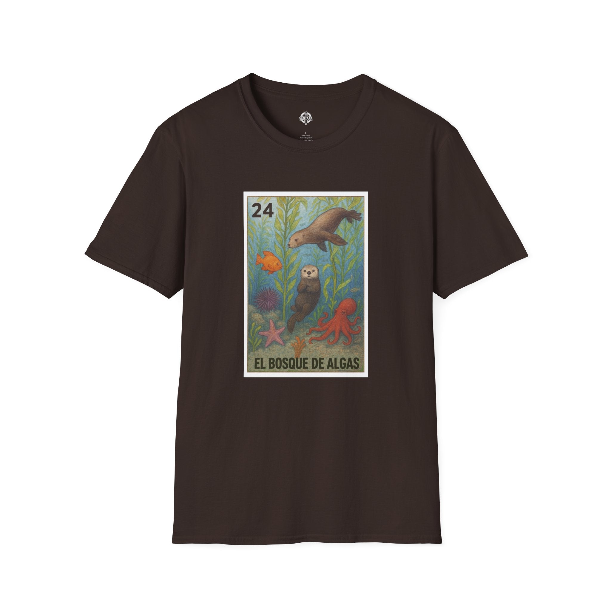 Kelp Forest Lotería Unisex - Soft Style U.S. Cotton T-Shirt (El Bosque de Algas)