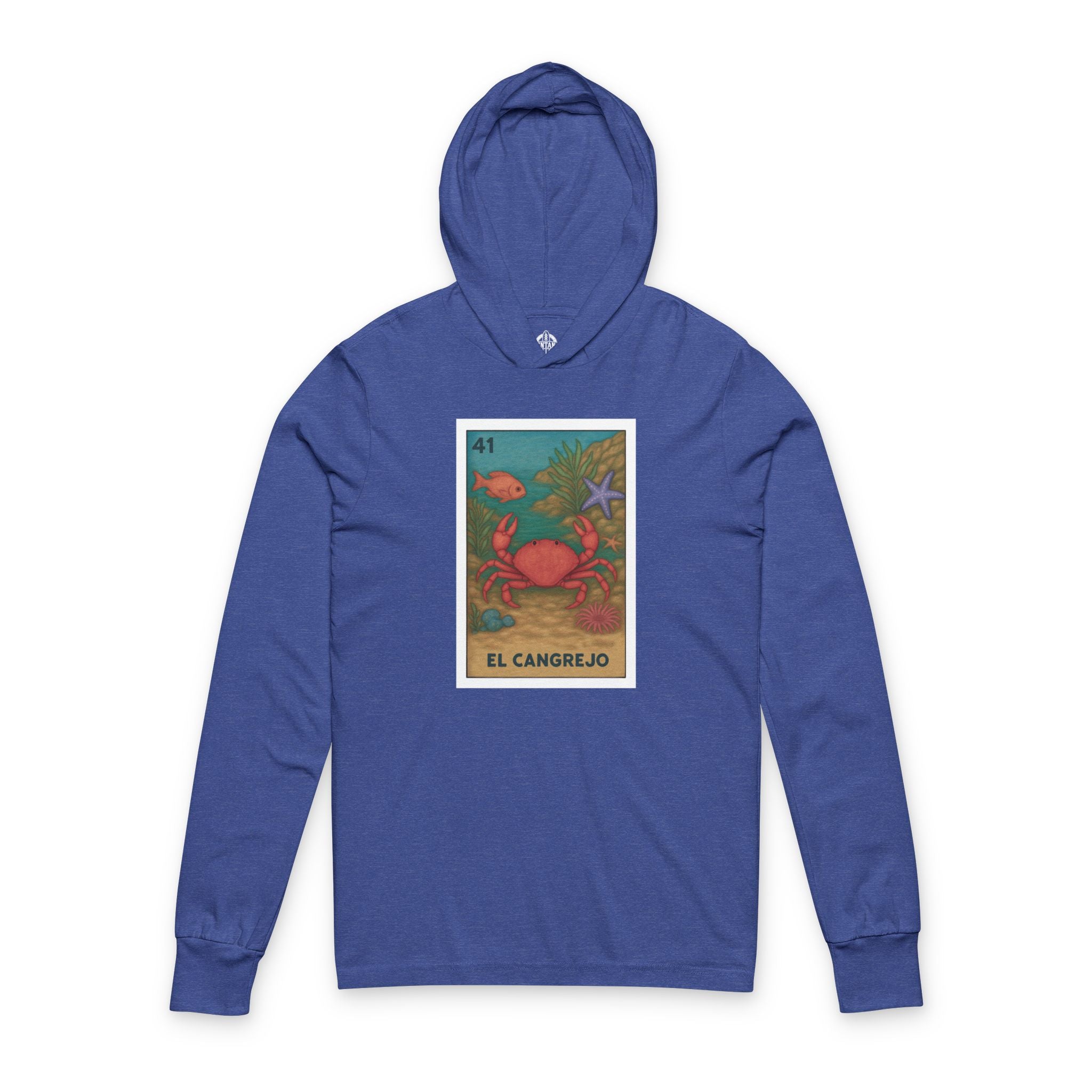 Crab Lotería Unisex - Cotton Hooded Long Sleeve Hooded T-Shirt (El Cangrejo)