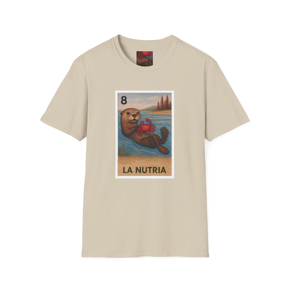 Sea Otter Lotería Unisex - Soft Style U.S. Cotton T-Shirt (La Nutria)