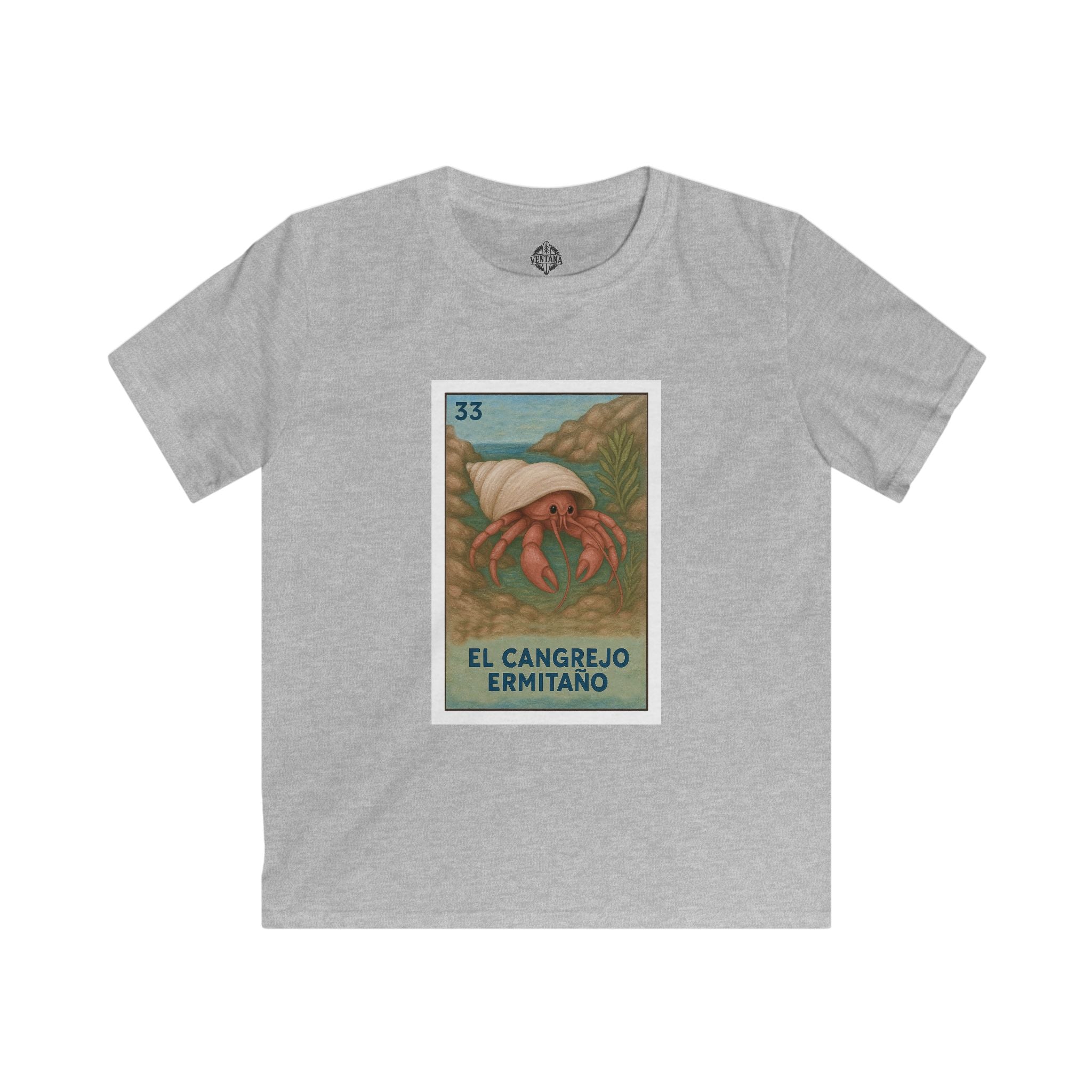Hermit Crab Lotería Kids - Soft Style U.S. Cotton T-Shirt (El Cangrejo Ermitaño)